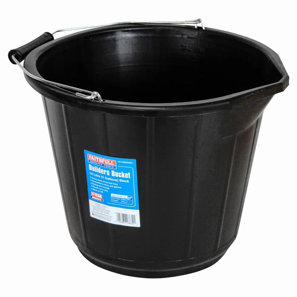 Faithfull FAI3GBUCKET 14 l czarne wiadro budowlane