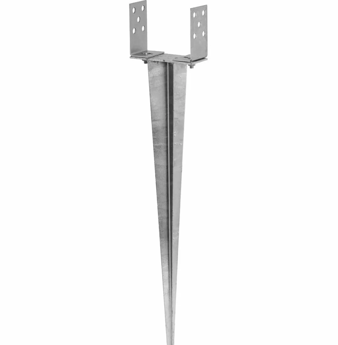 ADGO Podstawa Słupa Regulowana Wbijana Kotwa 0-160 x 750 mm, Ocynkowana Blacha Metalowa Antykorozyjna