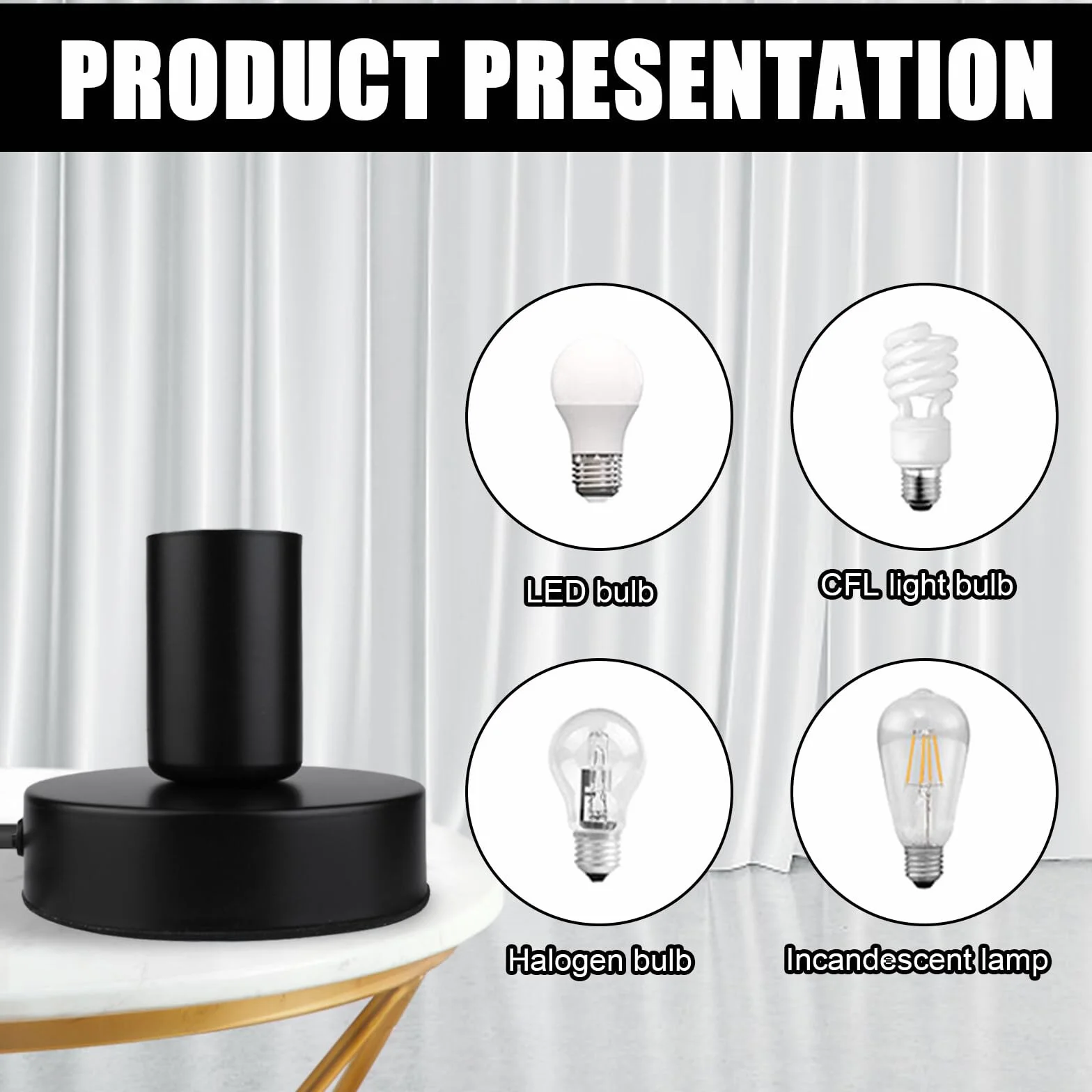 Lampa biurkowa oprawka E27 z przełącznikiem kablowym: lampa stołowa w stylu vintage, przemysłowa lampa biurkowa E27 z wtyczką, do dekoracji domu, kawiarni, baru, czarna (bez lampy)