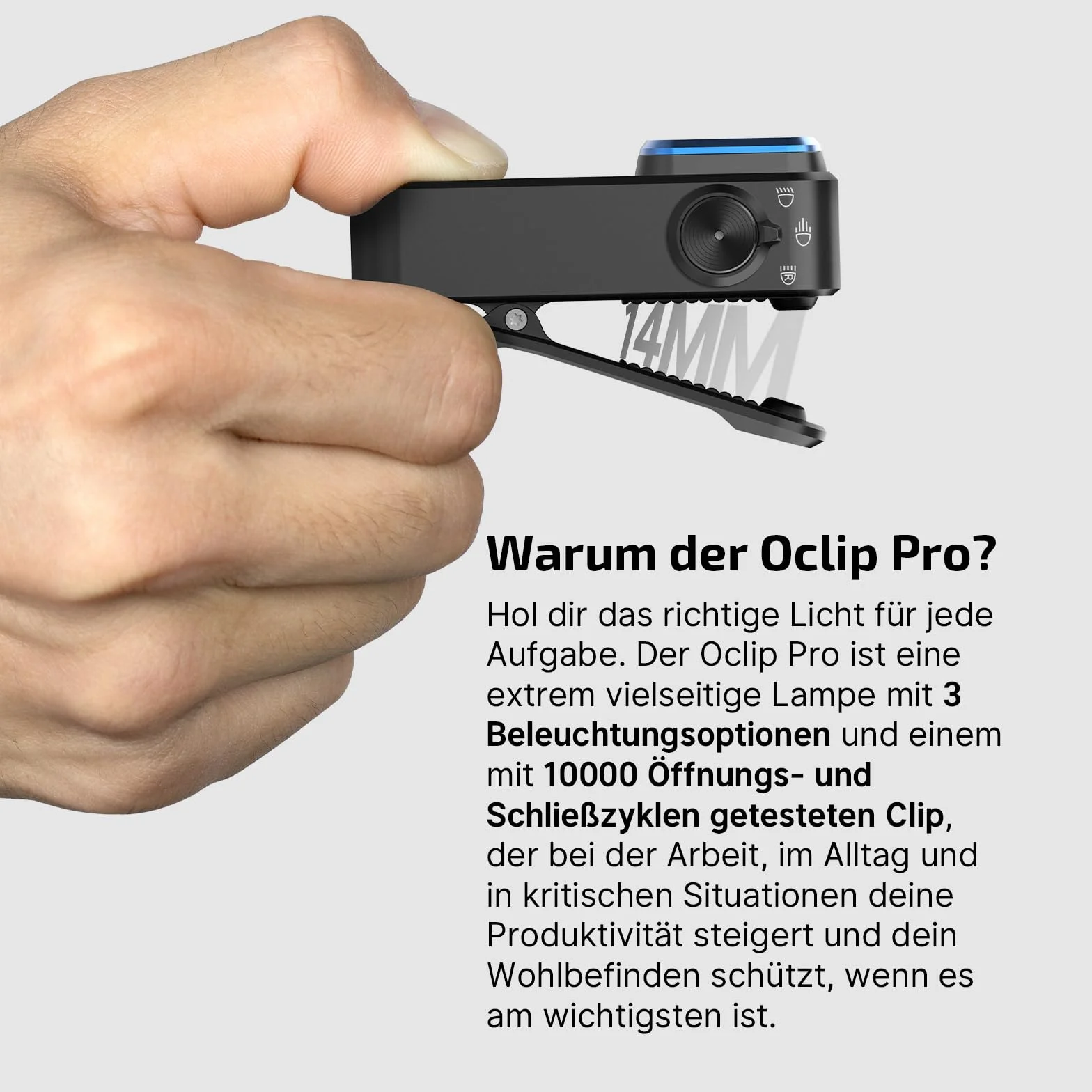 OLIGHT Oclip Pro Mini latarka LED 500 LM USB-C IPX10 z reflektorem czerwonym światłem