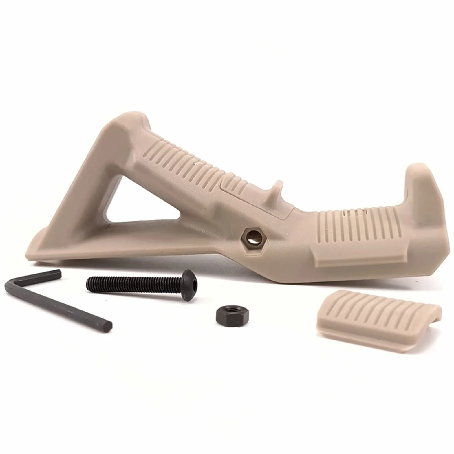 AFG1 Angled Fore Grip - Ergonomiczny Uchwyt Przedni Airsoft, Trójkątny z Przodu do Szyny Tkackiej 20 mm - Nylon, Kolor Piaskowy