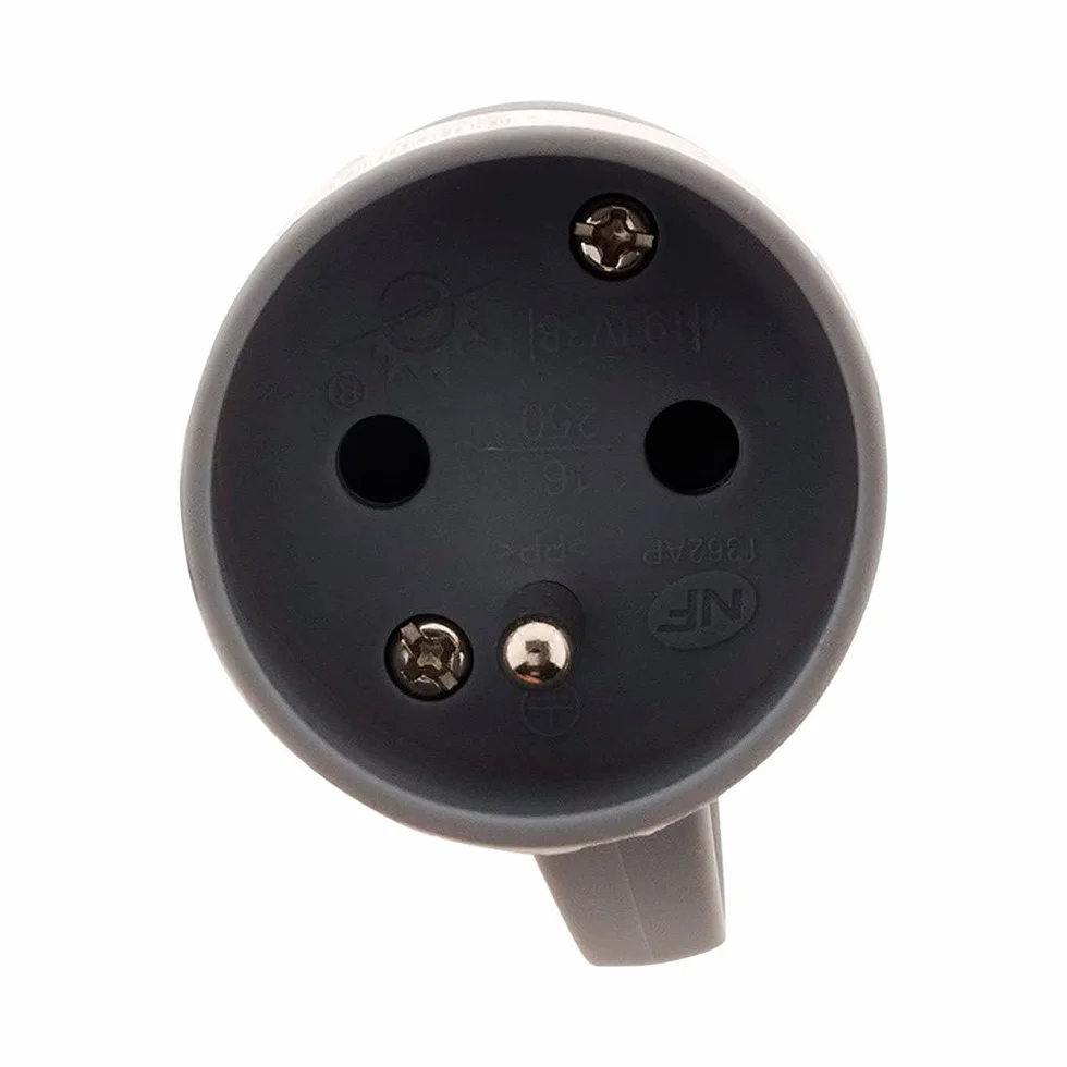 Zenitech - Ring plug 1 socket 16A 2P+E - grey