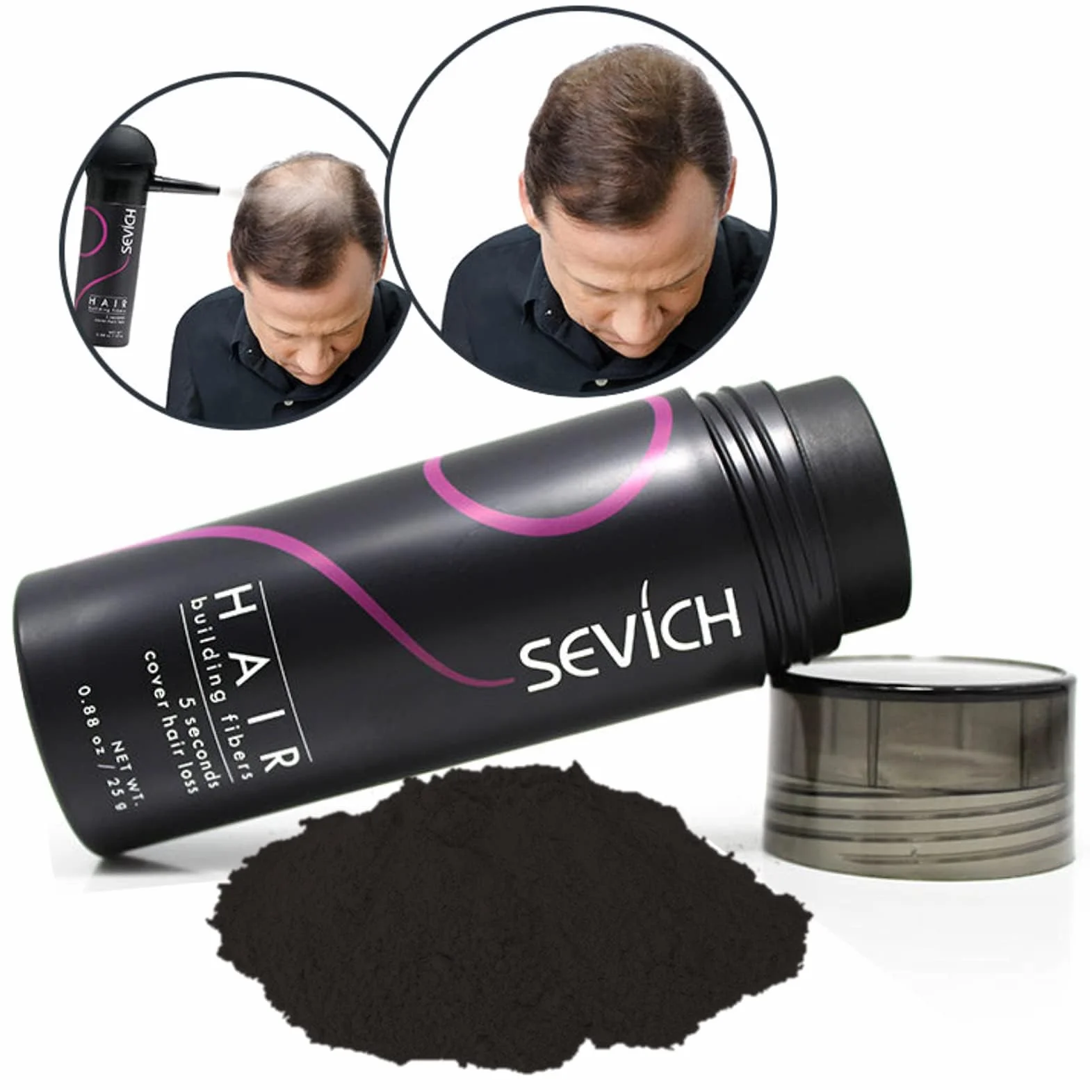 Włókna Włosów - Ukryj łysienie Natychmiast - 100% Naturalna Bawełna Proszek z Mikrofibry dla Mężczyzn i Kobiet (Średni Blond 25g)