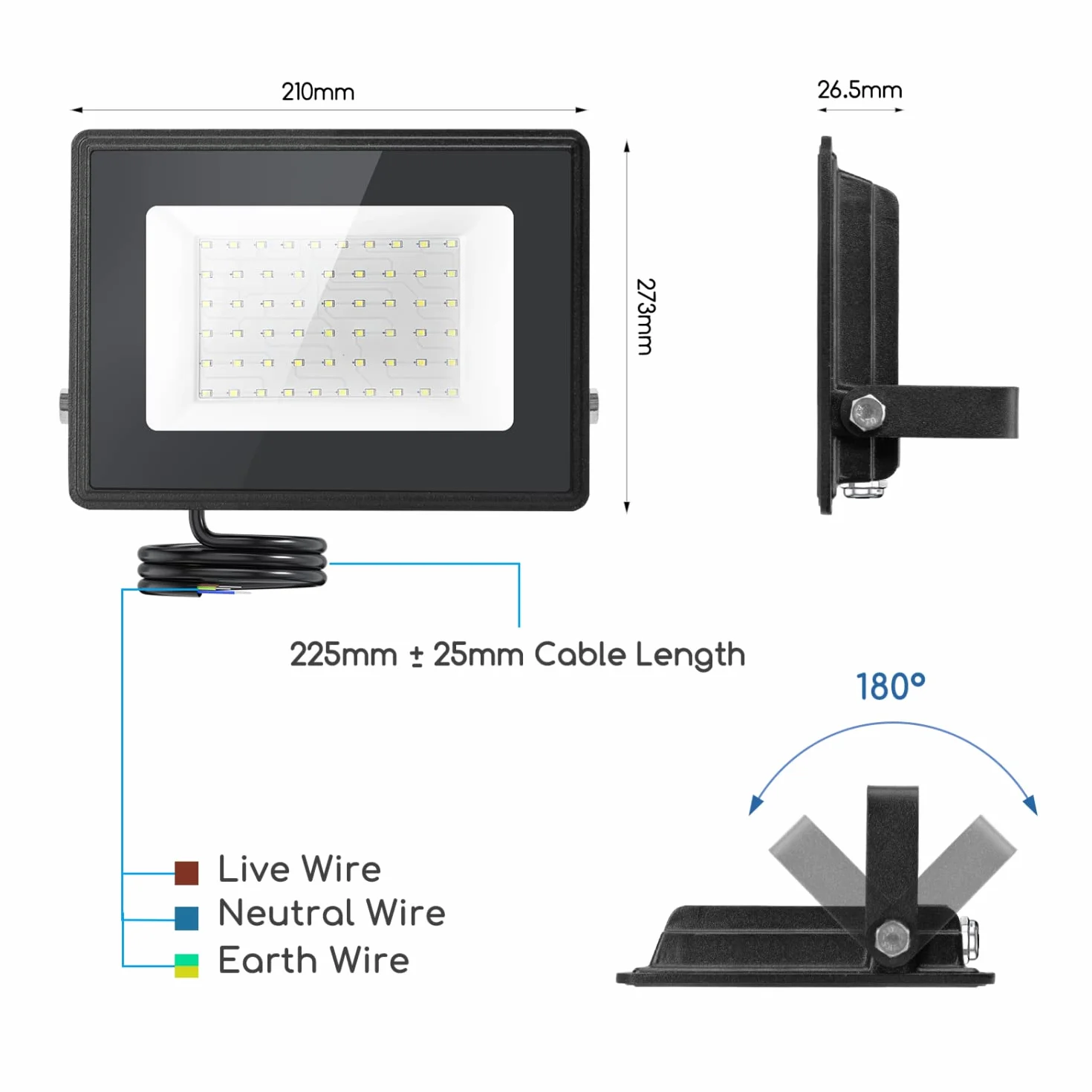 Naświetlacz LED 5400 lm 50 W 6500K