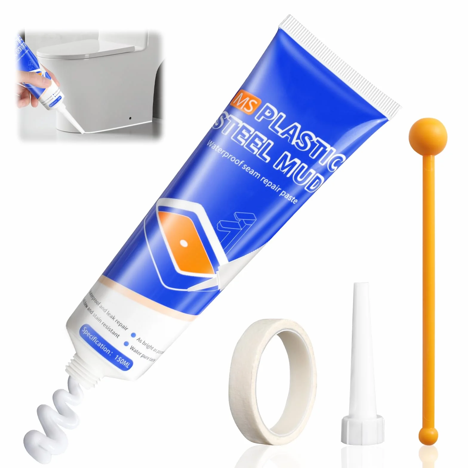 Silikon sanitarny biały wodoodporny 150 ml do łazienki kuchni prysznica