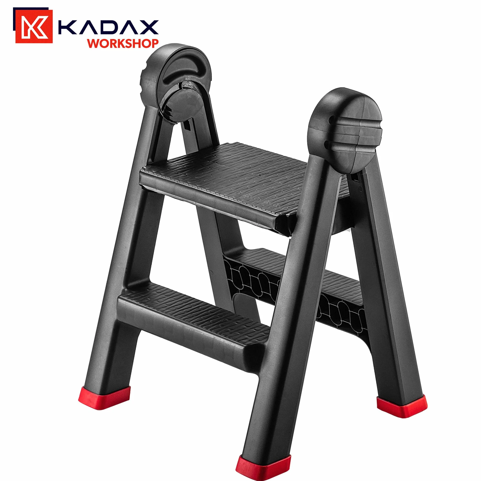 KADAX 2-stopniowy taboret ze stali antypoślizgowe nóżki obciążenie 150 kg drabina domowa