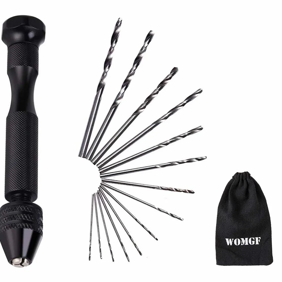 Mini wiertarka ręczna Pin Vise z 14 wiertłami 0,5-3,0 mm do precyzyjnego wiercenia
