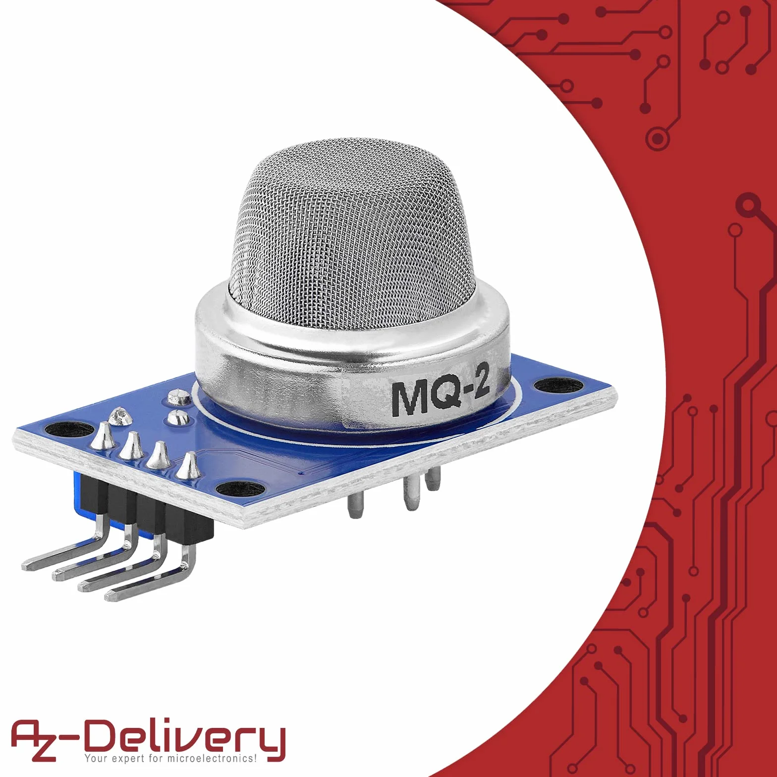 AZDelivery MQ-2 czujnik gazu dymu jakości powietrza moduł kompatybilny z Arduino Raspberry Pi