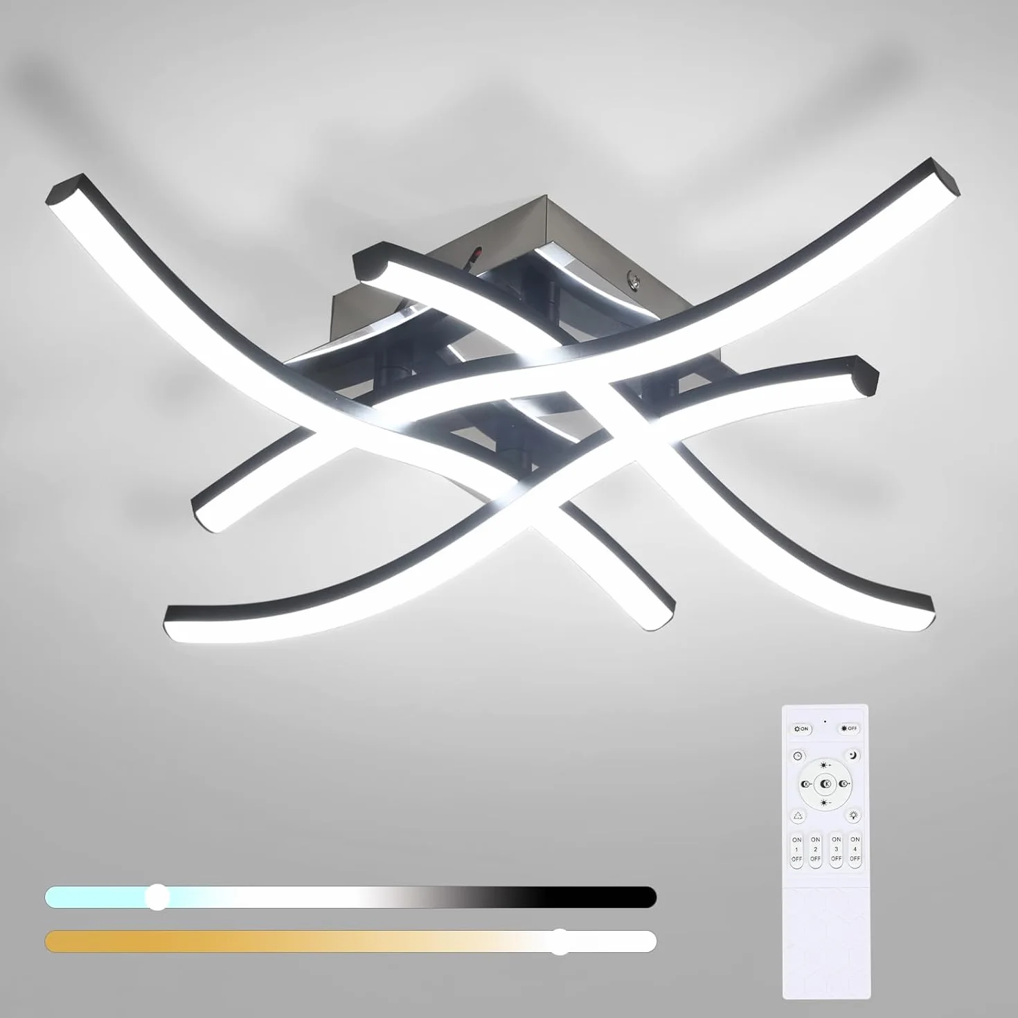 Lampa sufitowa LED 28W z pilotem 3000K-6500K 4 listwy świetlne
