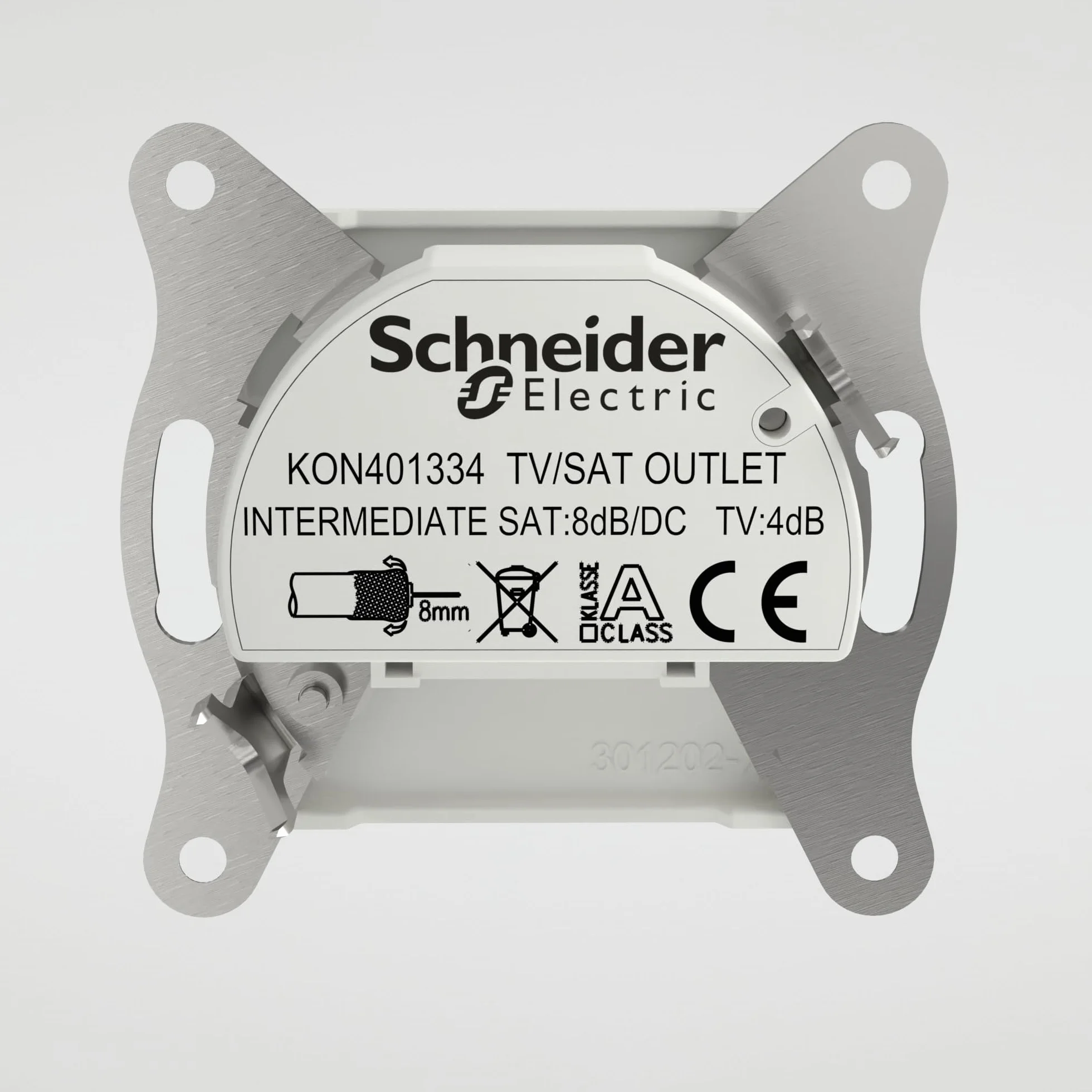 Schneider Electric Asfora puszka przelotowa TV SAT 8 dB podtynkowa 2 wyjścia biała