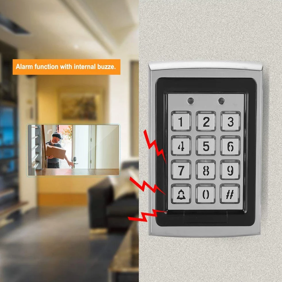 Kontroler dostępu do zamka szyfrowego, kod PIN 125 kHz RFID, kontrola dostępu 125 kHz i niebieska klawiatura z podświetleniem (1 użytkownik) do fabrycznych budynków mieszkalnych