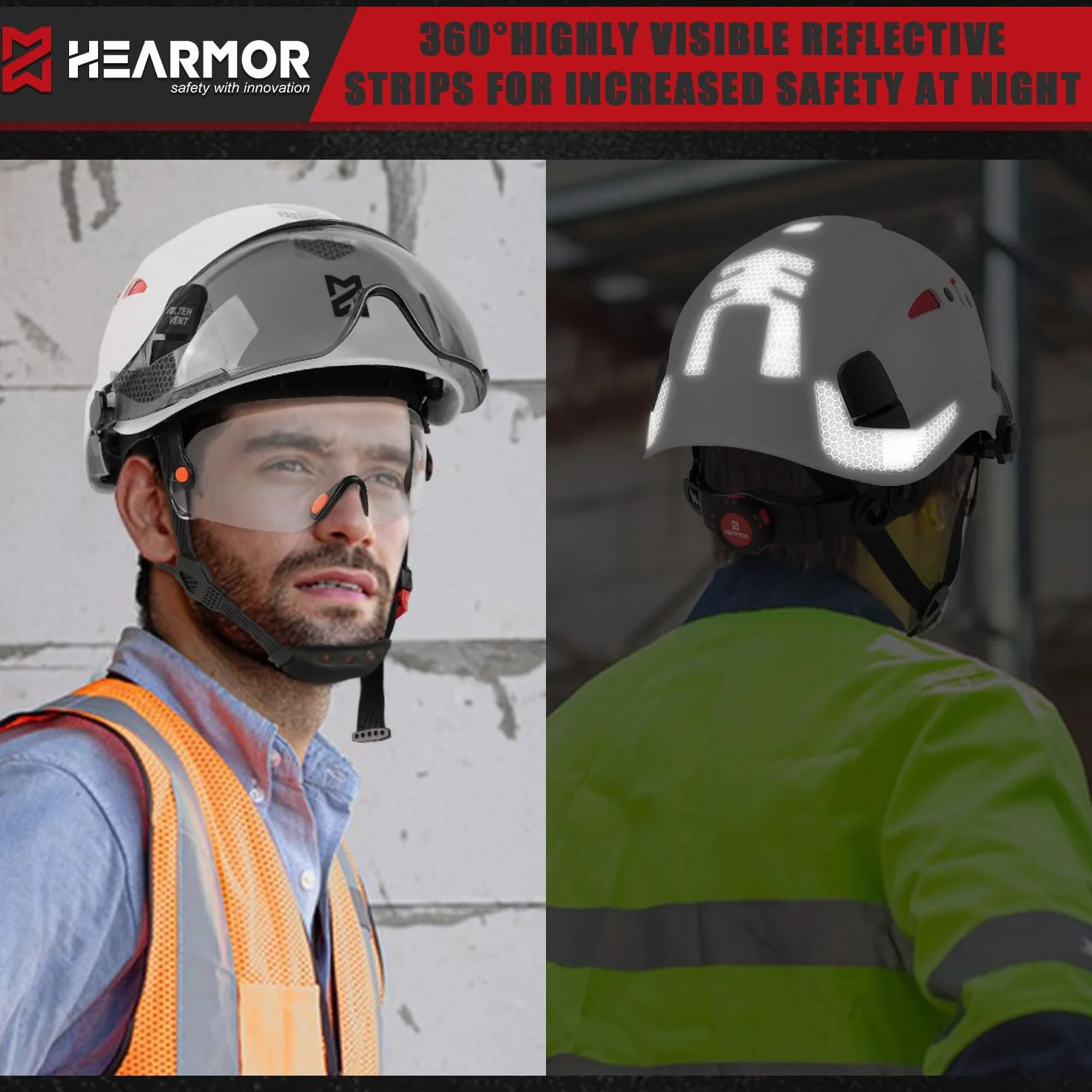 HEARMOR Kask ochronny ANSI Z89.1 EN397 6-punktowy czepek roboczy