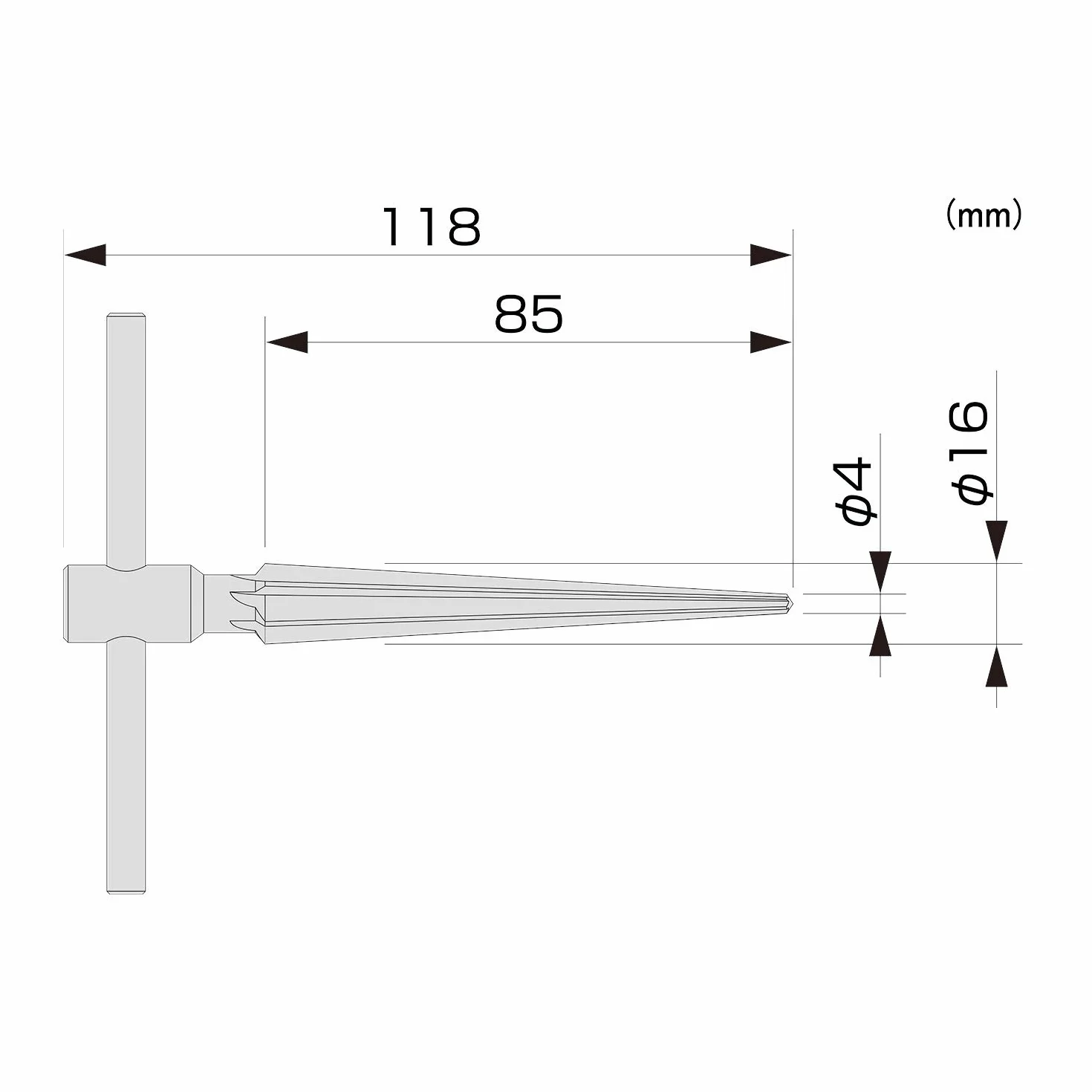 ENGINEER tr-02 Metalowy rozwiertak do otworów stożkowych 4–16 mm stal wysokowęglowa
