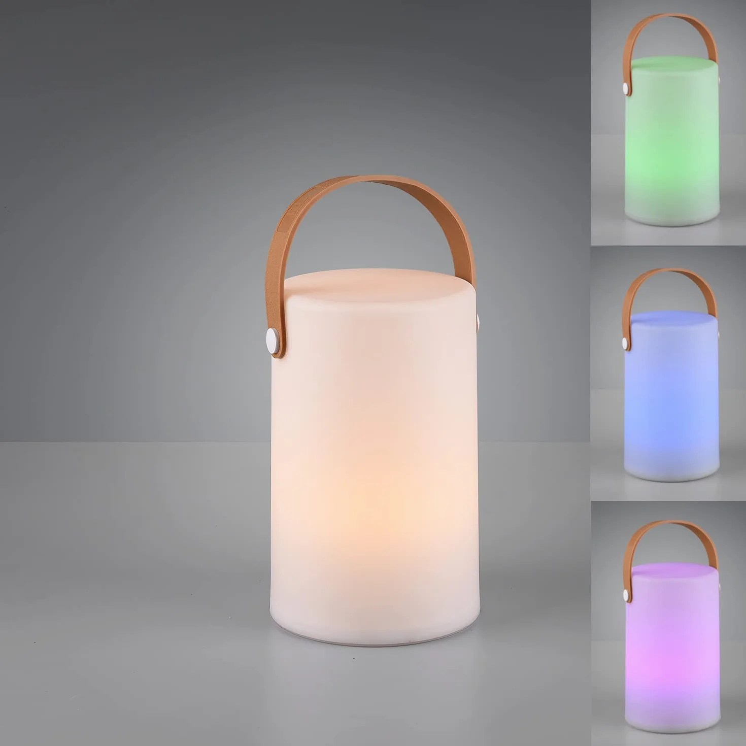Reality Leuchten Aruba R57080101 LED lampa stołowa zewnętrzna bateria RGB zmiana koloru biały tworzywo sztuczne