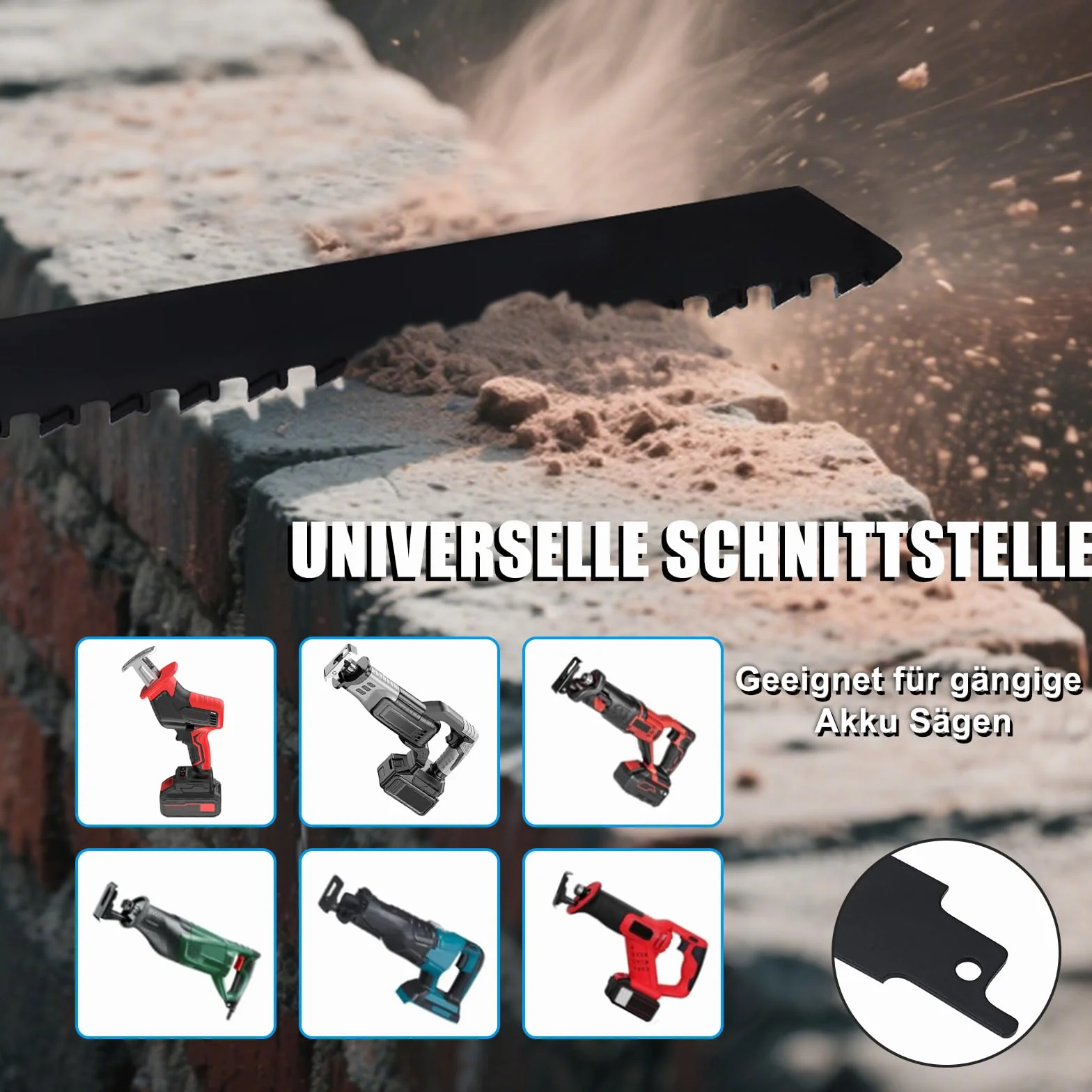 Brzeszczoty do piły szablastej 240 mm 3 sztuki z twardego metalu do cegły betonu