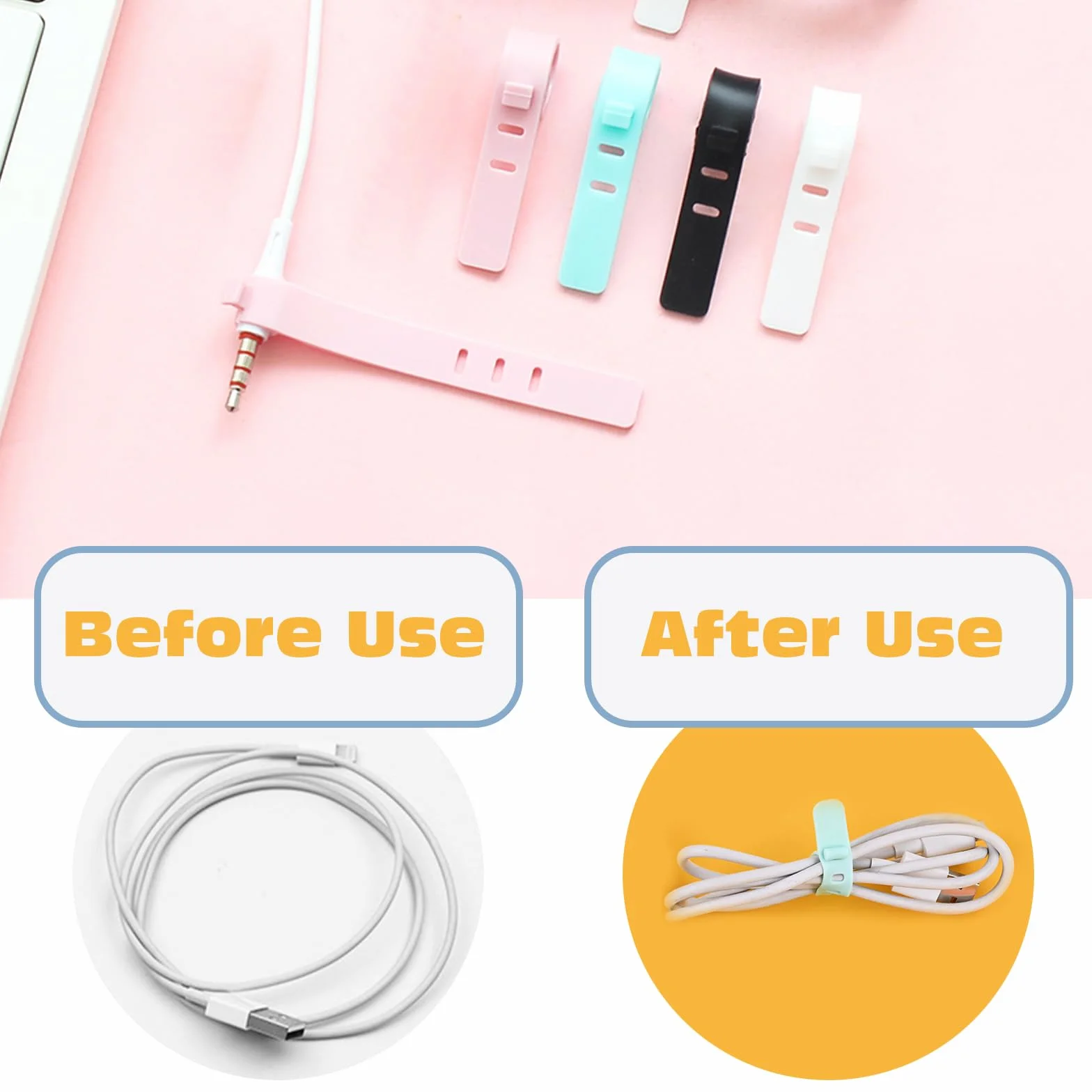 Owijki na kabel silikonowe ochraniacze na ładowarkę zestaw 4 sztuk rękaw na kabel USB 1,4 m