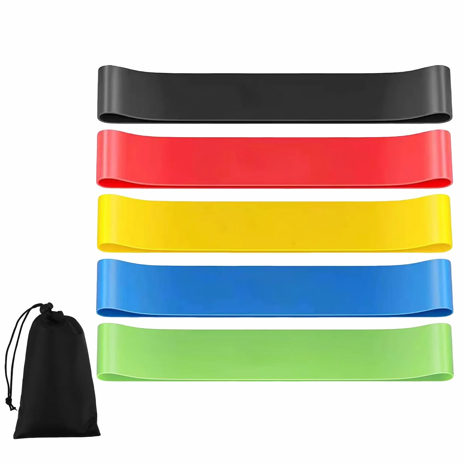 5 sztuk taśm do fitnessu, taśmy oporowe z 6 stopniami, 100% naturalny lateks, taśma gimnastyczna, do fitnessu, na terra, taśmy oporowe, gumowa taśma sportowa, do crossfitu, jogi i pilatesu (5 kolorów)