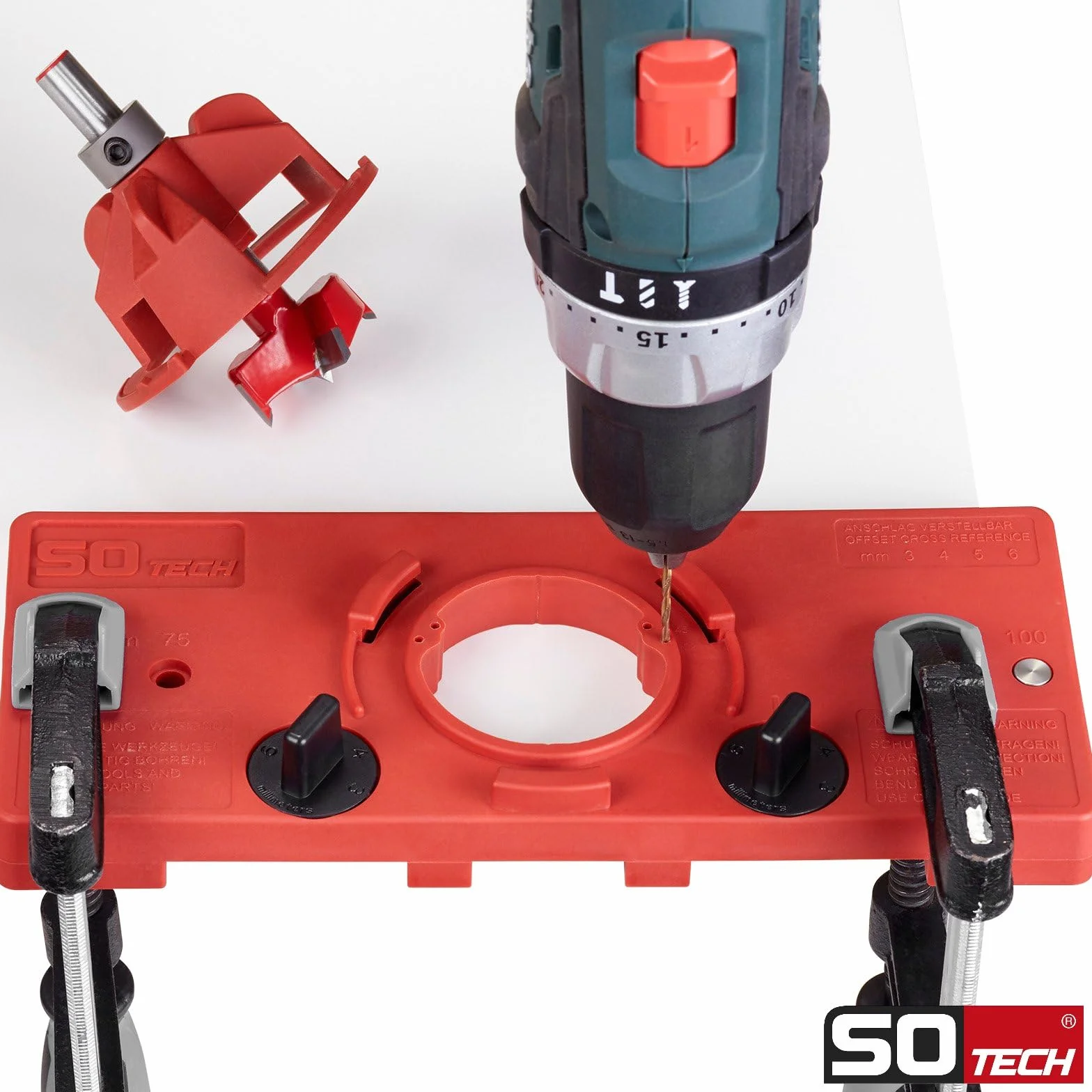 SOTECH Szablon do wiercenia BSK-35-T45/52 Ø 35 mm, odstęp 45 i 52 mm