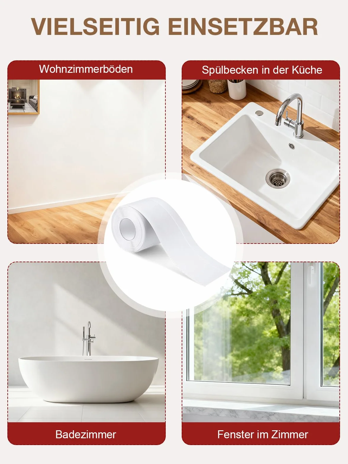 Listwa przypodłogowa z miękkiego PVC 5 m 50 x 20 mm wodoodporna biała