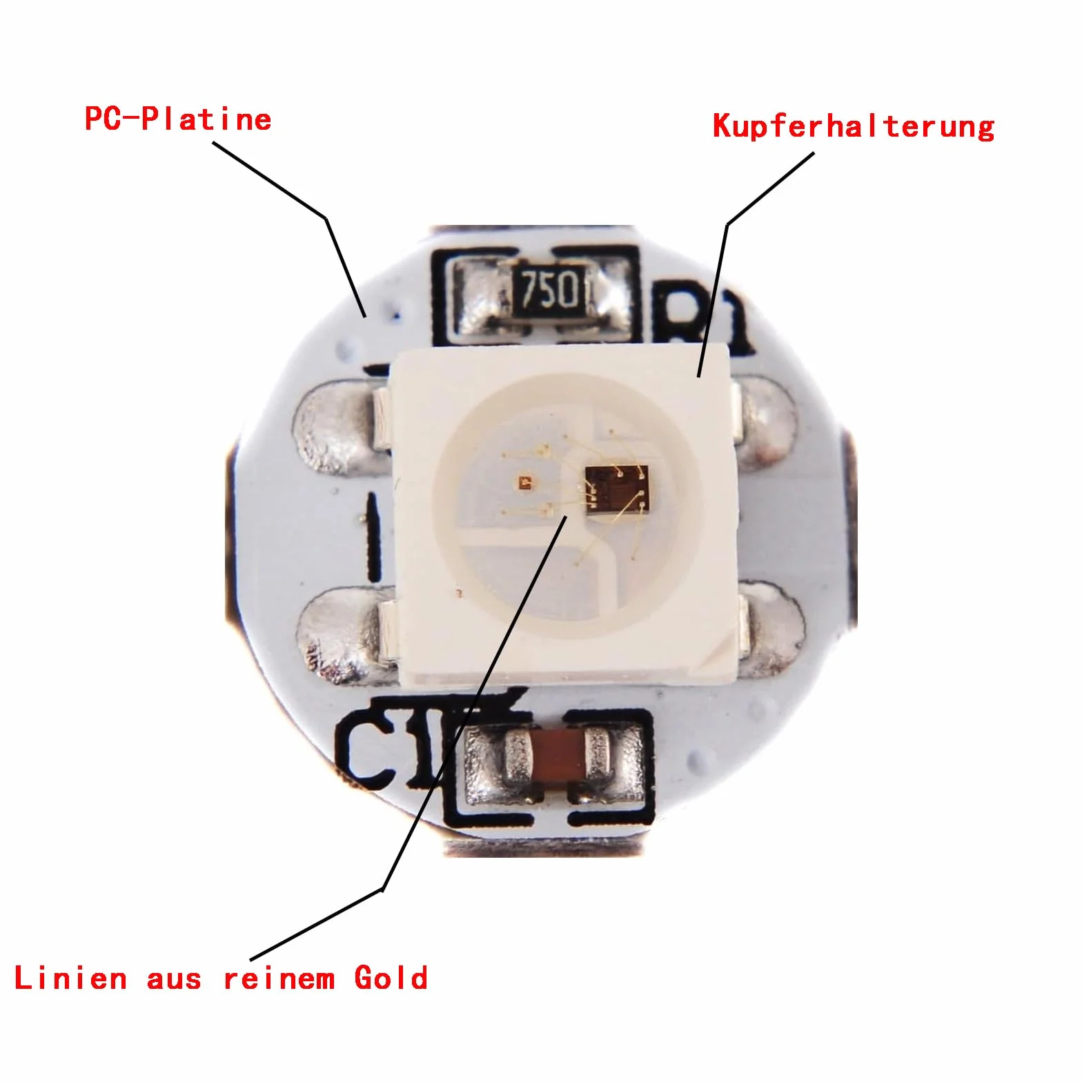 100 szt. WS2812B ECO RGB stop drutów 5050 z radiatorem PCB (10 mm * 3 mm) SMD białe chipy LED