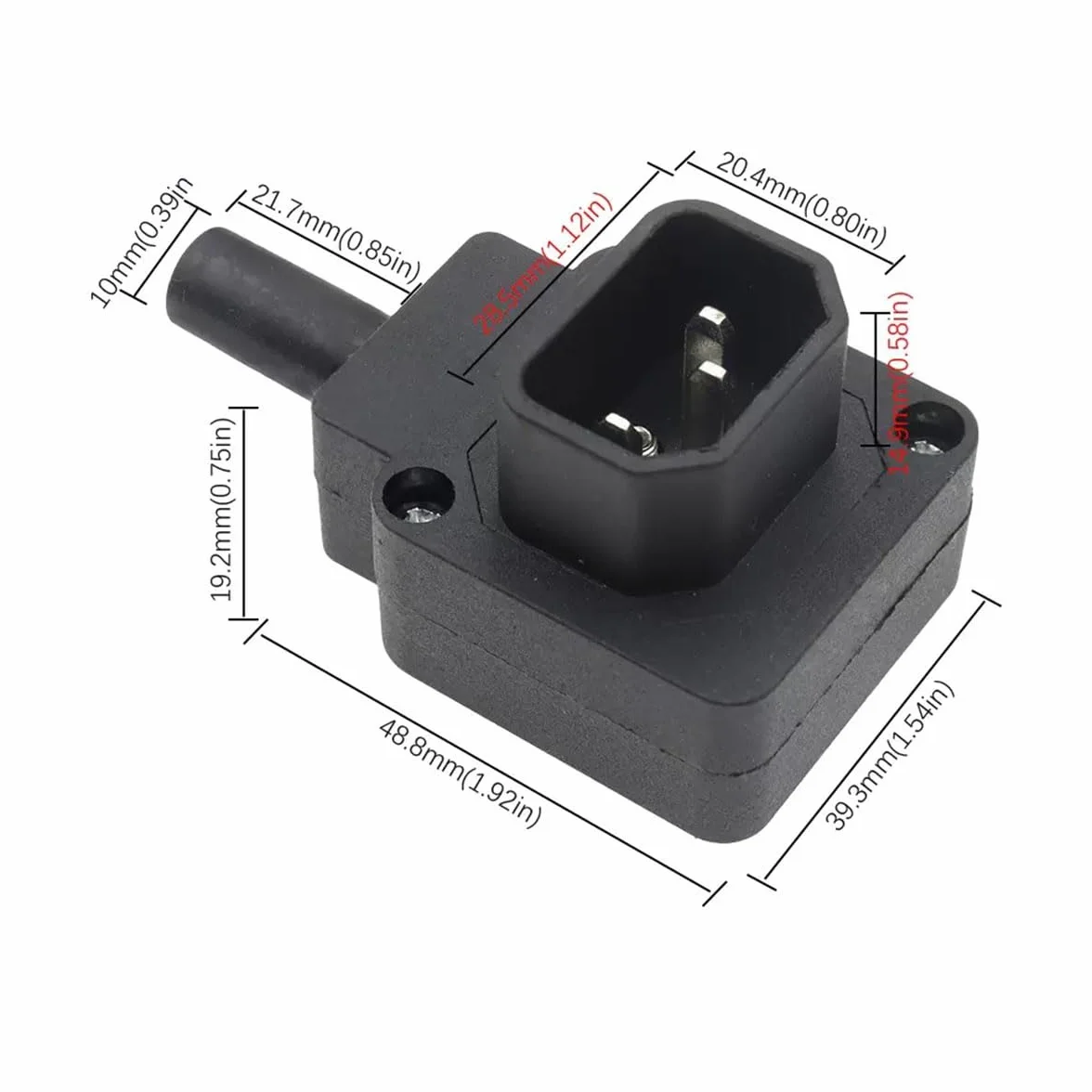 IEC320 C14 adapter wtykowy 250V 10A podłączana wtyczka sieciowa modułowe gniazdko