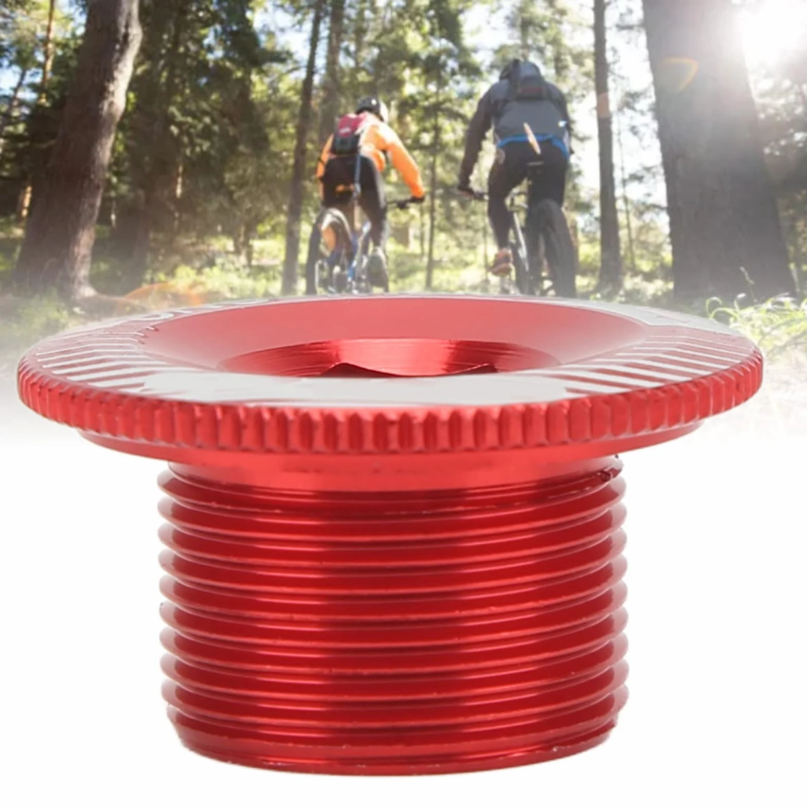 Śruby Korby Rowerowej, śruba Mocująca Korby Rowerowej M18 Śruba Ramienia Korby Rowerowej ze Stopu Aluminium Odporna na Zużycie śruba Ramienia Korby Rowerowej(Osłona korby M18 czerwona)