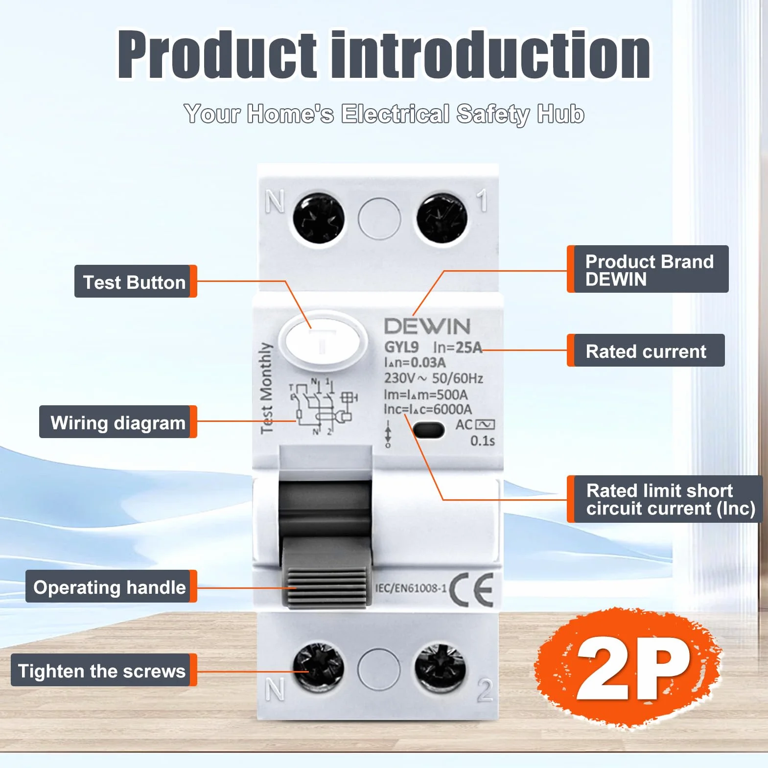Wyłącznik różnicowoprądowy 25A 230V typ AC
