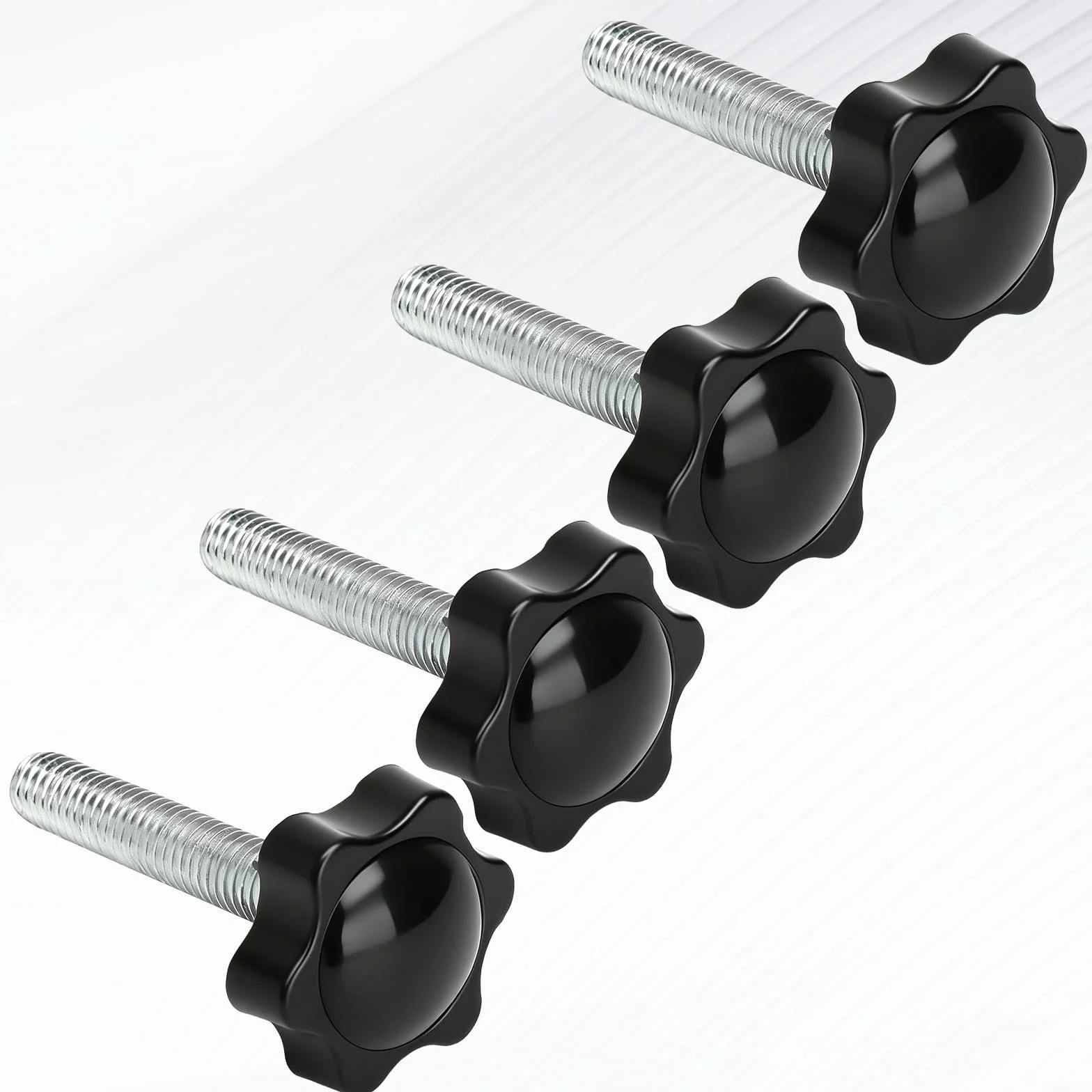 Śruby z uchwytem gwiazdowym M8 x 40 mm nakrętka M8 Star Gałka Screw czarna do budowy maszyn