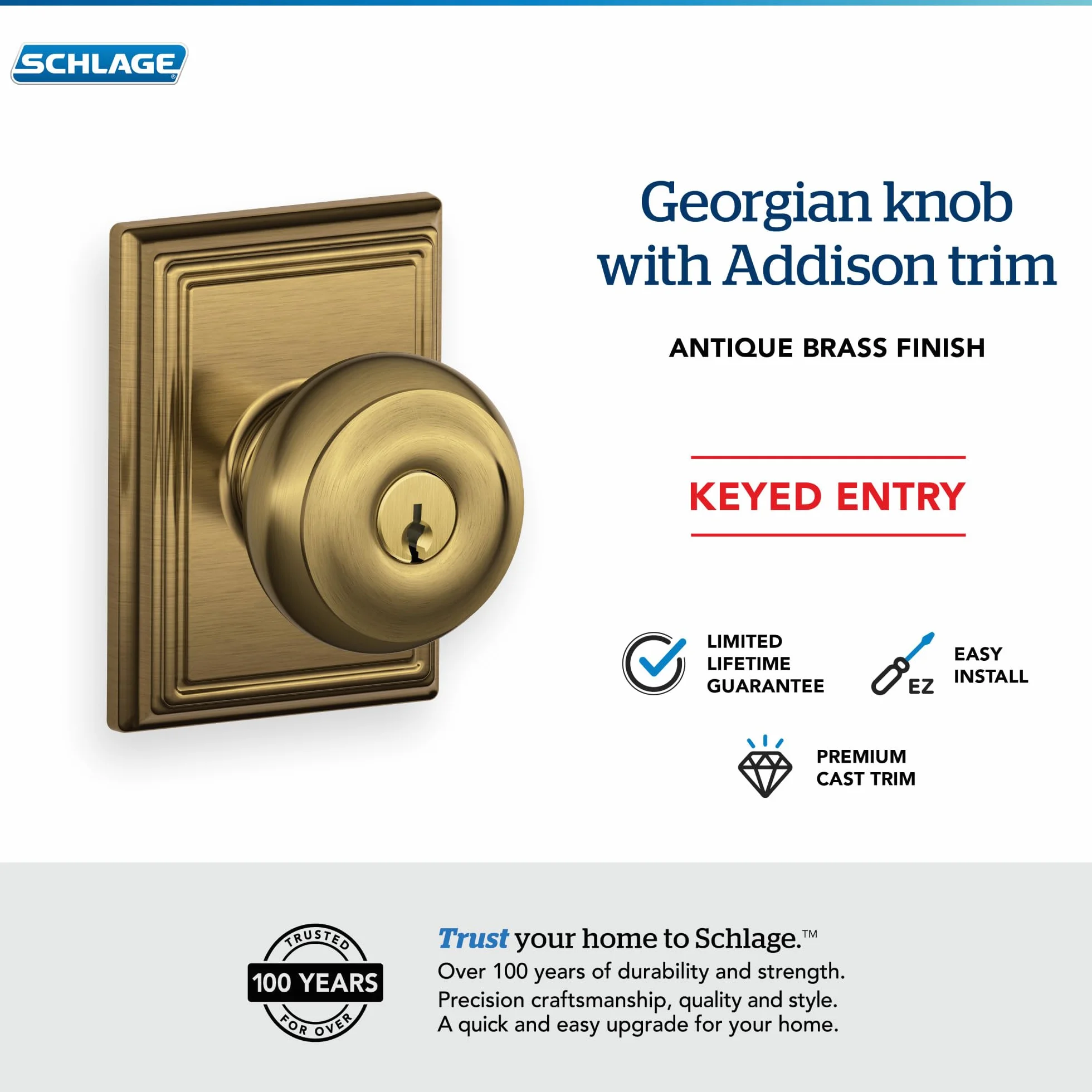 Schlage F51A zamek dostępowy z kluczem
