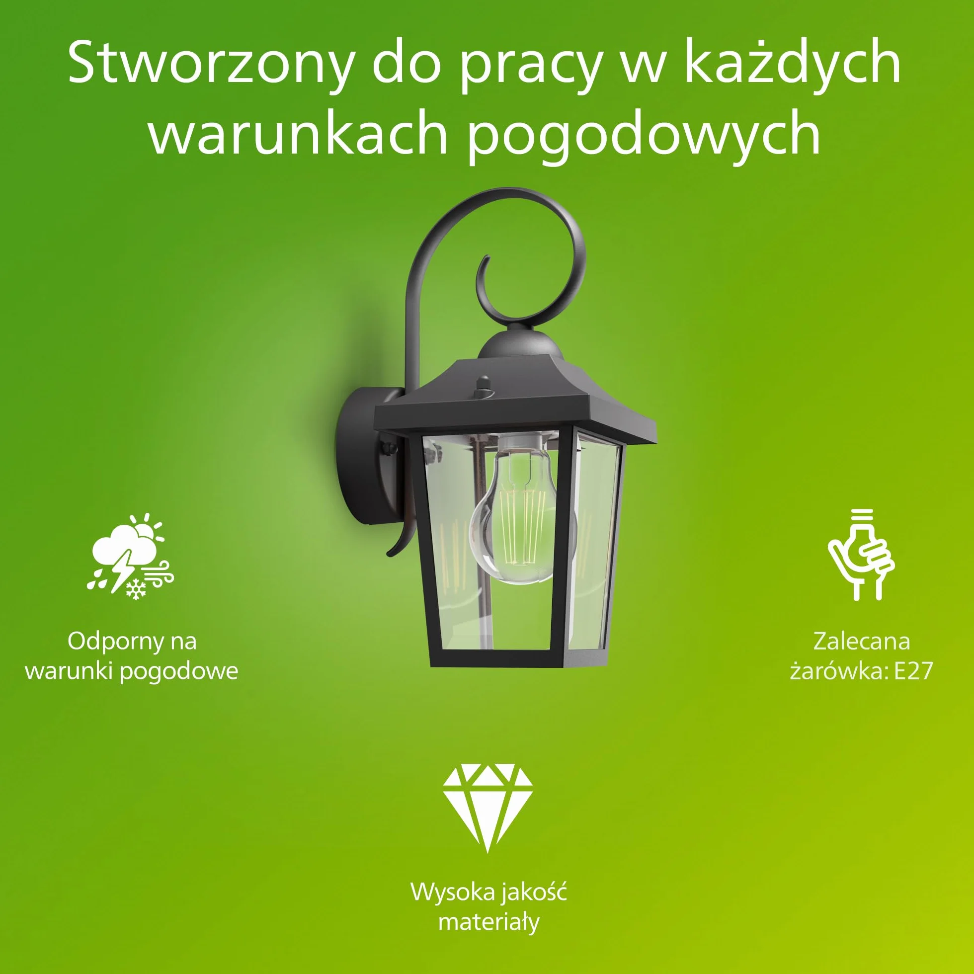 Philips Buzzard Kinkiet Zewnętrzny IP44 Aluminium Czarny E27