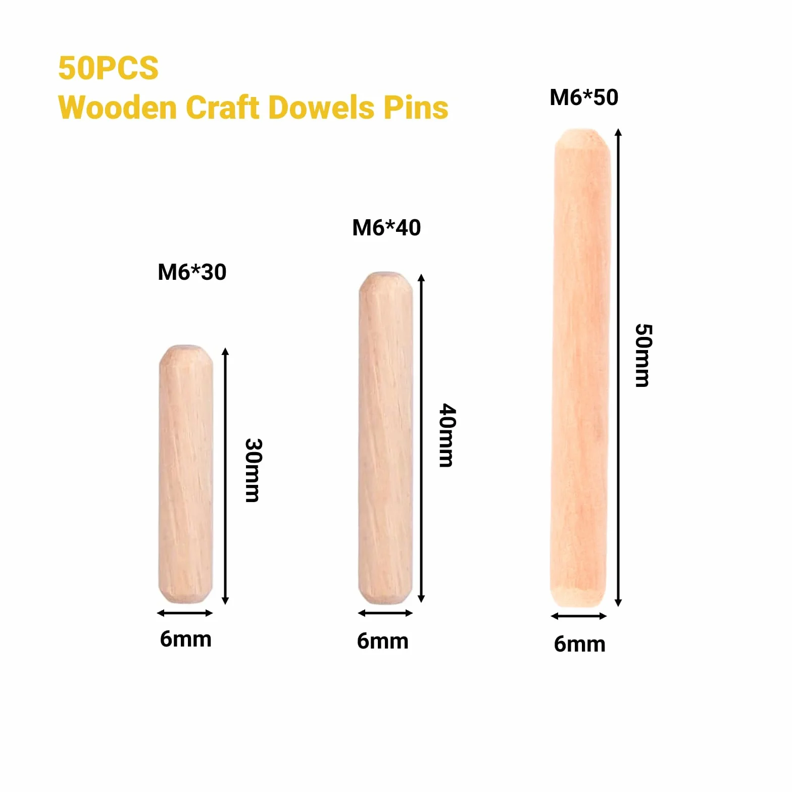 Ikea Kallax Kołki Drewniane Karbowane M6 30 50 sztuk