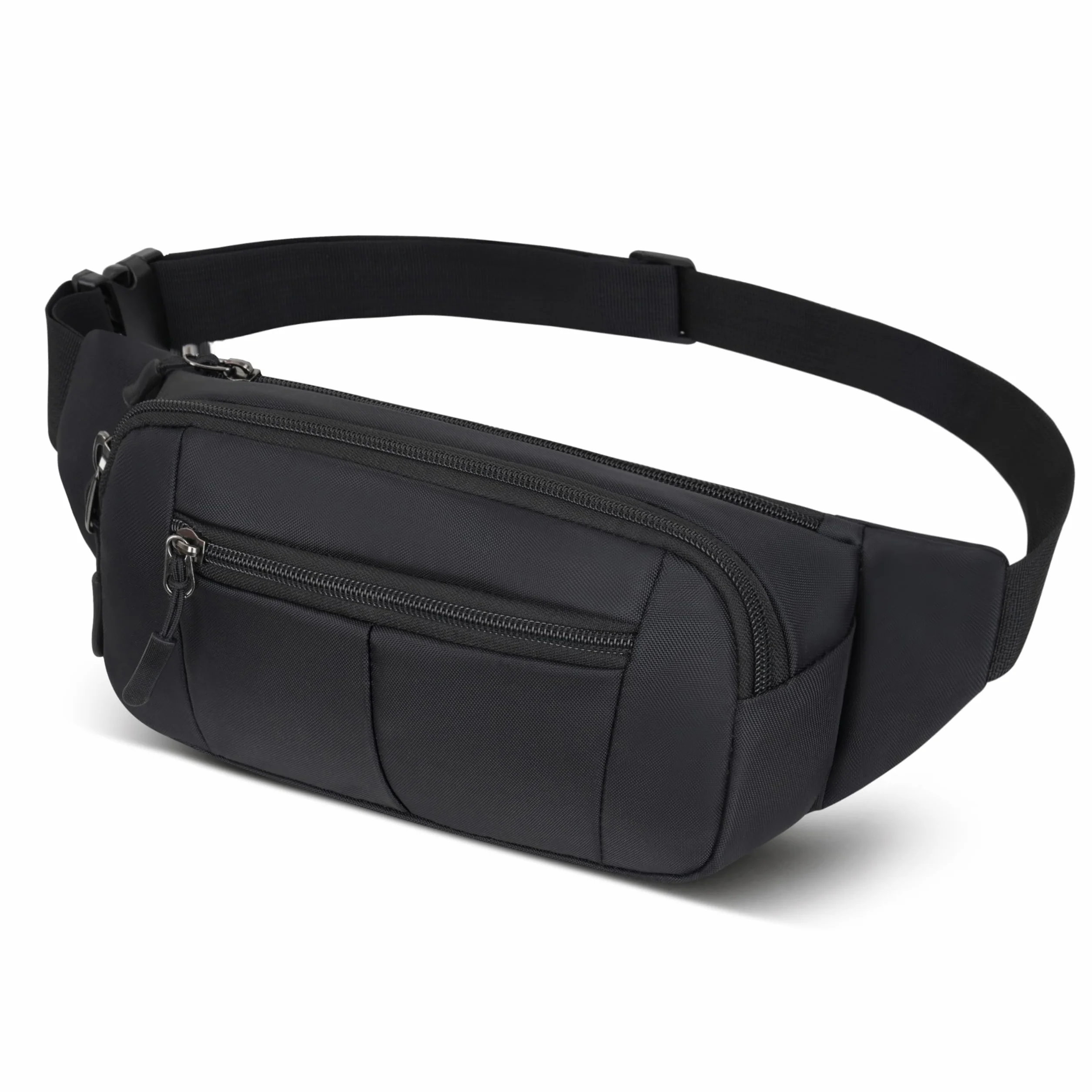 Saszetka biodrowa dla mężczyzn i kobiet unisex sportowa z regulowanym paskiem przedłużonym 30 cm i 4 kieszeniami z zamkiem błyskawicznym torba do treningu na świeżym powietrzu podróży na co dzień