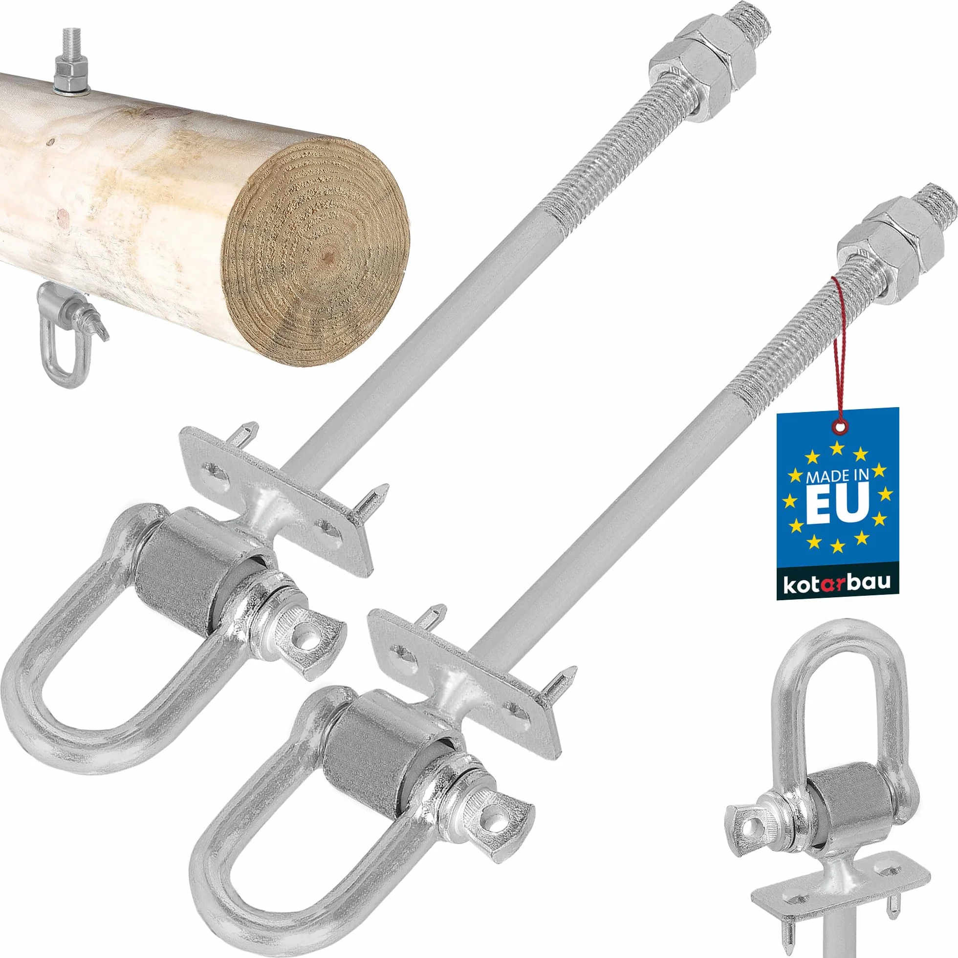 KOTARBAU® 2 szt. Hak Huśtawkowy z Szeklą M12 x 190 mm