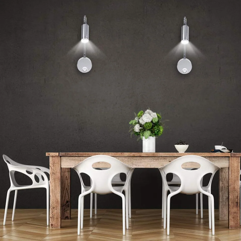 Lampka nocna LED z elastyczną gęsią szyją 6500K 3W do czytania