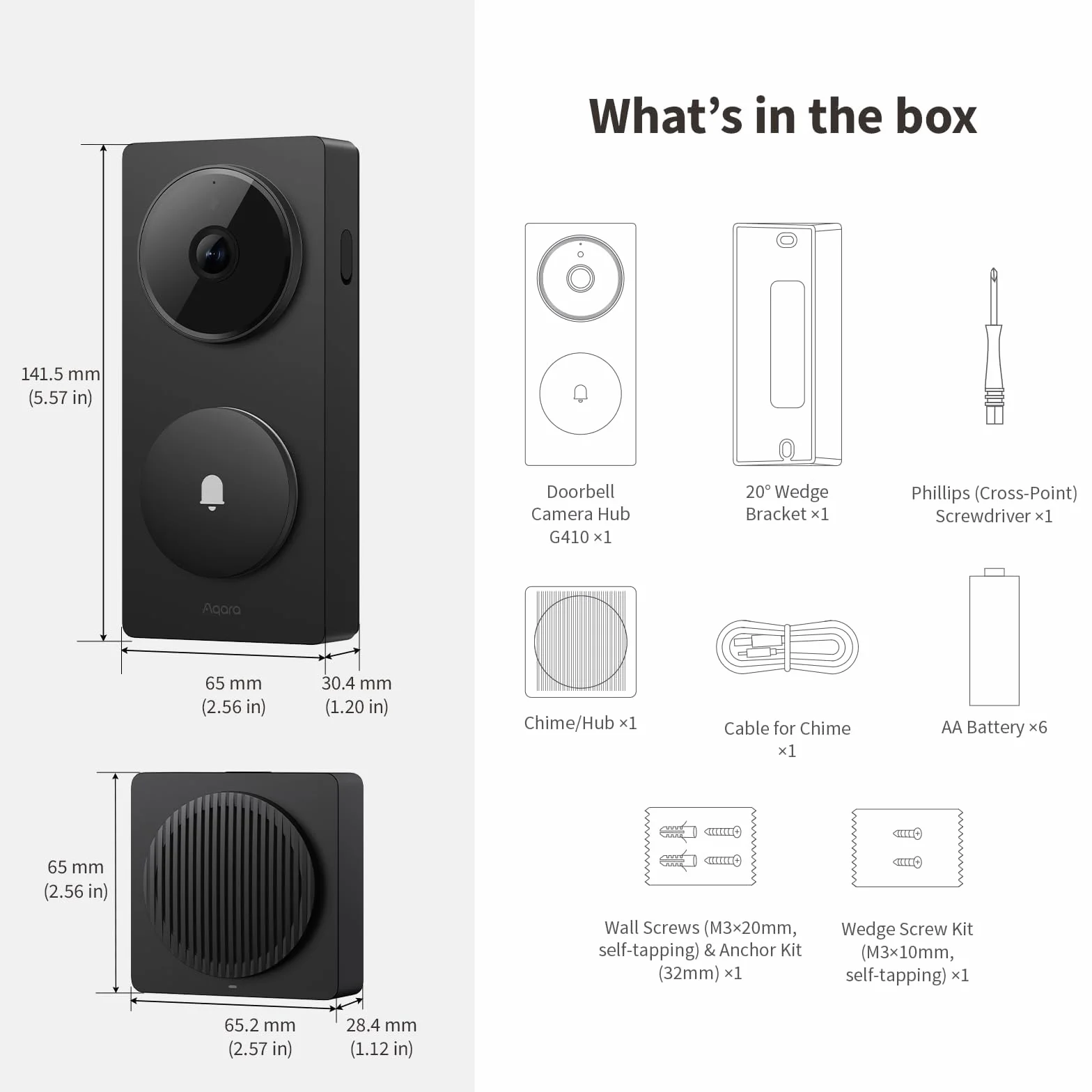Aqara Inteligentny Wideodomofon G410 2K Bezprzewodowy Wideo HomeKit Hub Matter Czarny