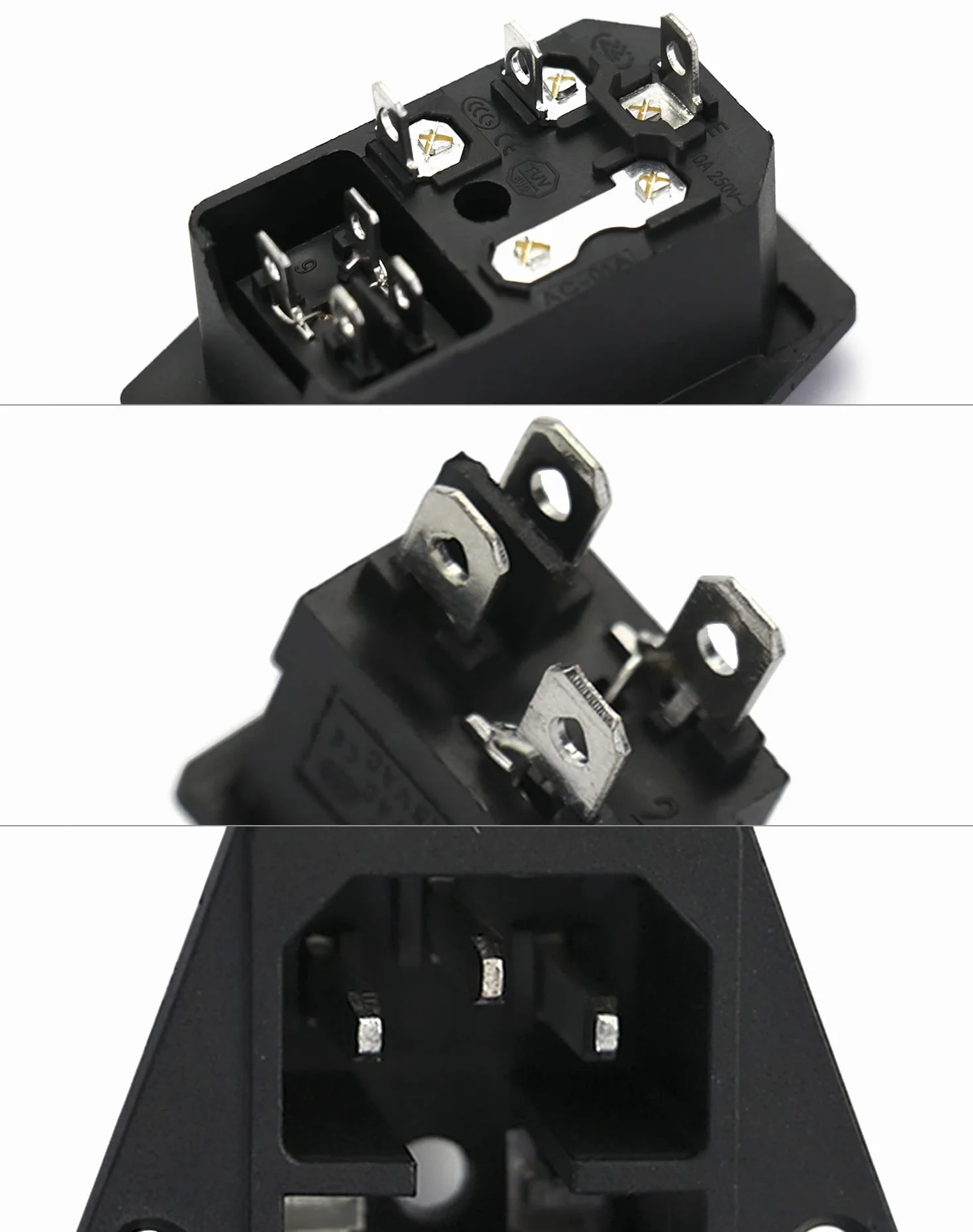 QWORK IEC320 C14 10 Gniazdo 3-w-1 wyłącznik wejściowy z bezpiecznikiem i światłem