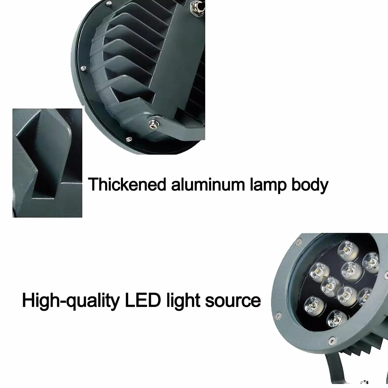 Reflektor LED na drzewo, okrągły reflektor LED do użytku na zewnątrz, AC 220 V, IP65, wodoszczelny, potrójna bawełna, projekcja trawnika ogrodowego (żółty, A-36 W)