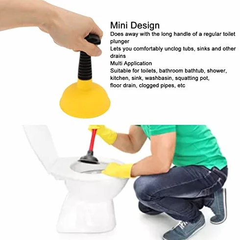 Mini Tłuczek do Zlewu, Wydajny Odtykacz z Ergonomicznym Uchwytem do Toalety, Wanny, Kuchni, Prysznica (Styl 2)