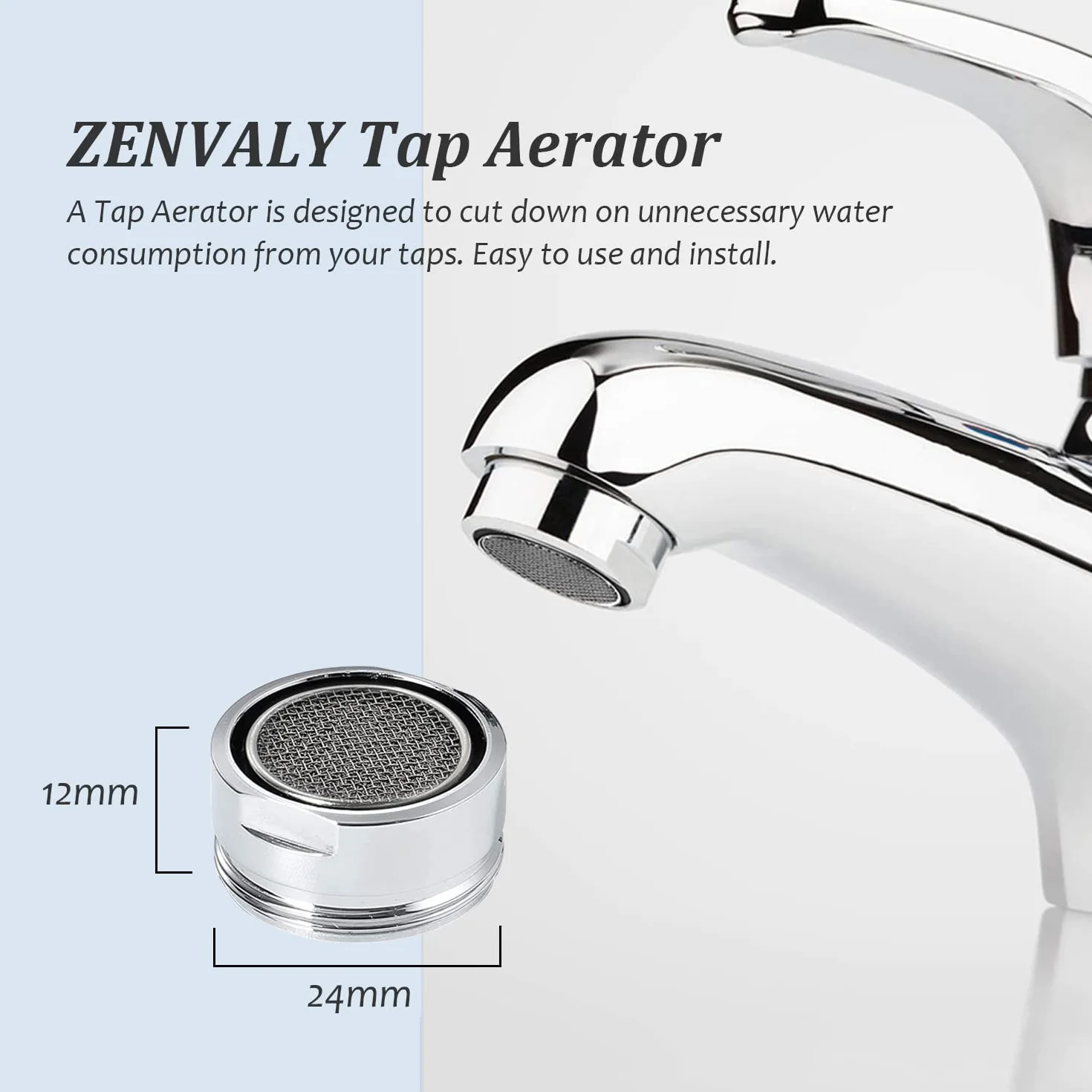 Aerator do kranu ze stali nierdzewnej 24 mm 3 sztuki