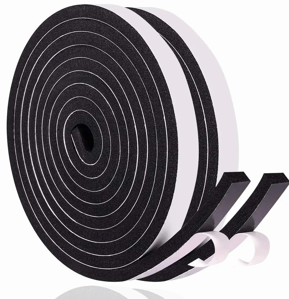 Uszczelka samoprzylepna taśma uszczelniająca z pianki neoprenowej wysoka gęstość izolacja 12 mm x 6 mm 8 m