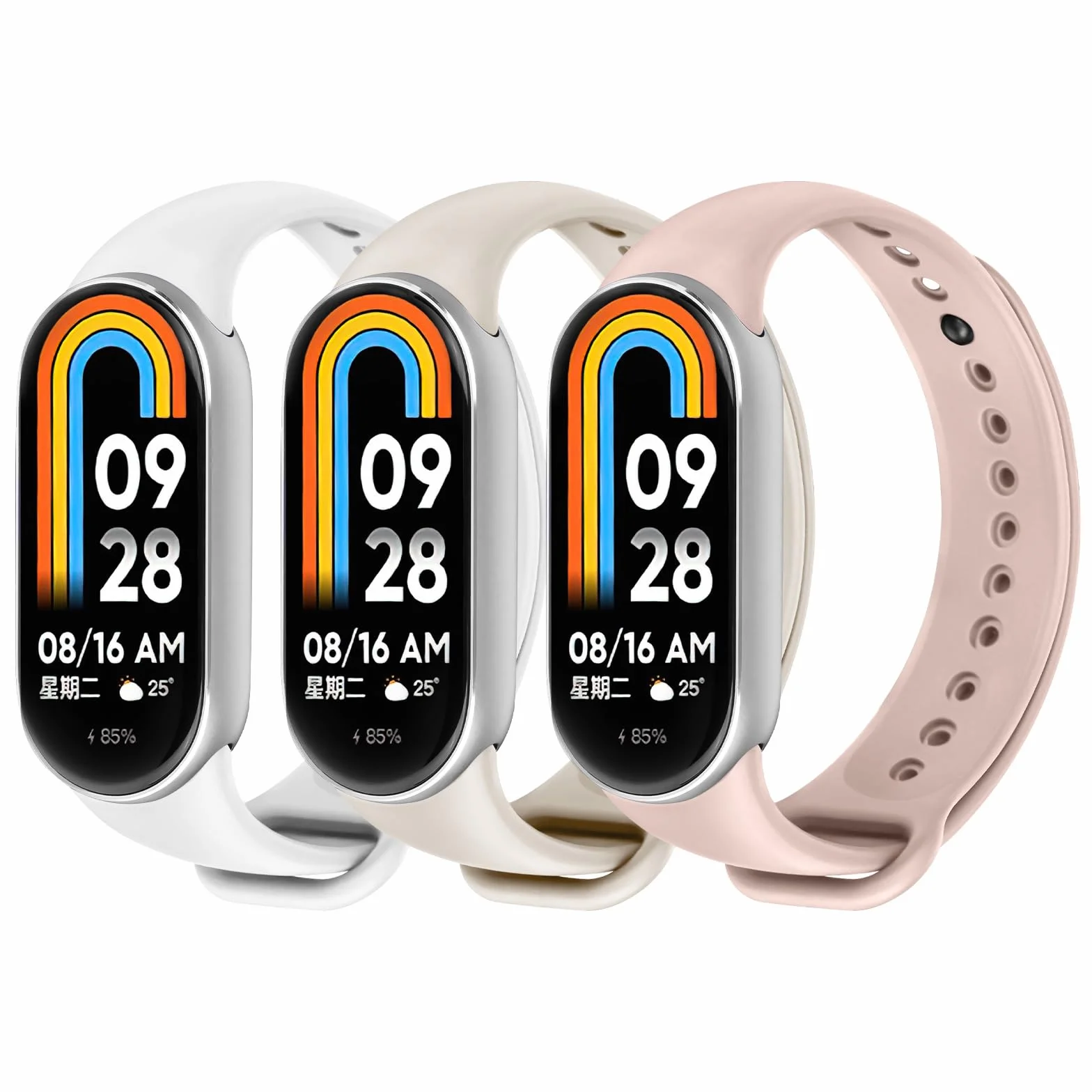 Ainiv Paski do Xiaomi Mi Band 10/9/8, miękki silikonowy pasek, oddychający, tylko szybkie uwolnienie, wymienne paski do bransoletki Xiaomi Smart Band 9/8, dla kobiet i mężczyzn