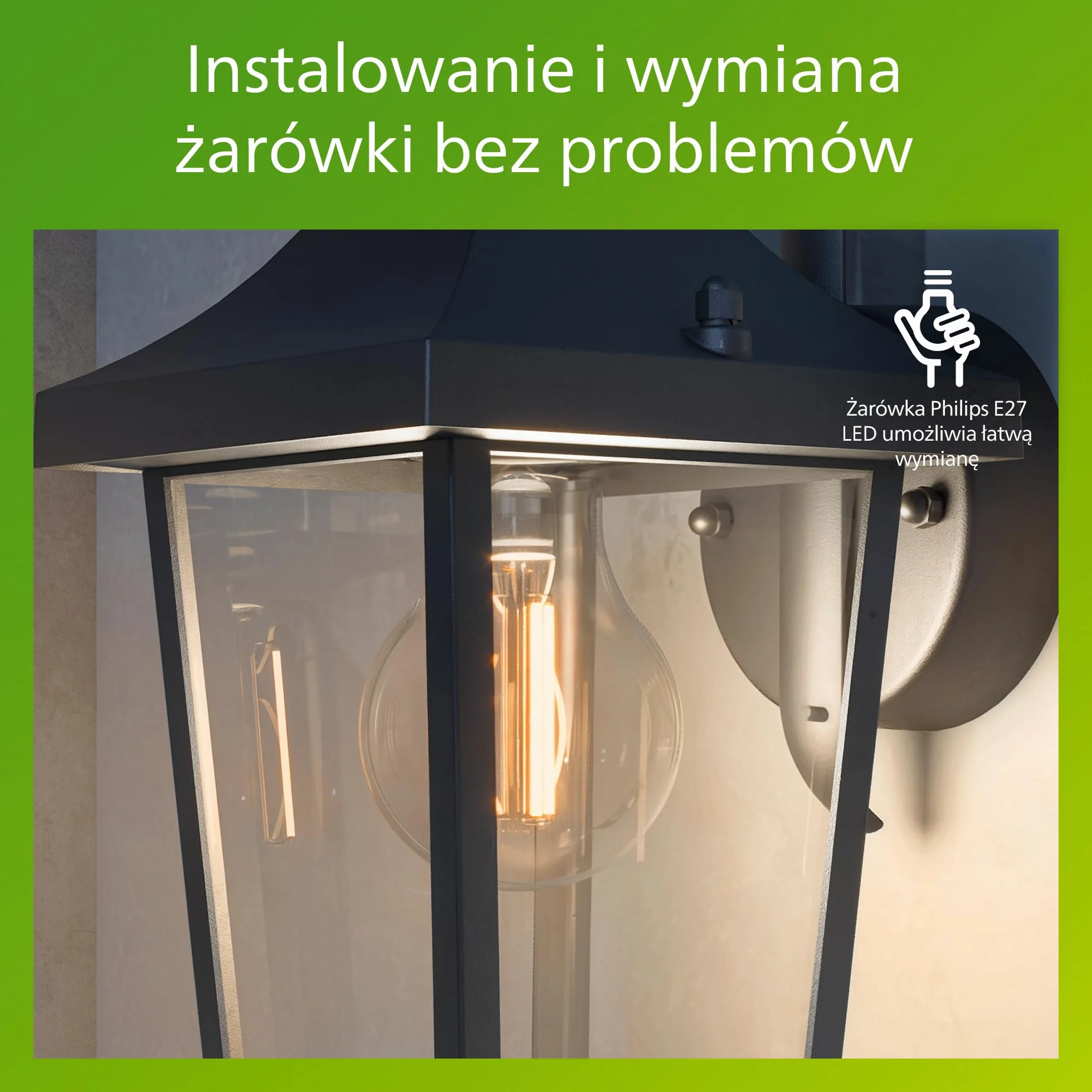 Philips Buzzard Kinkiet Zewnętrzny IP44 Aluminium Czarny E27
