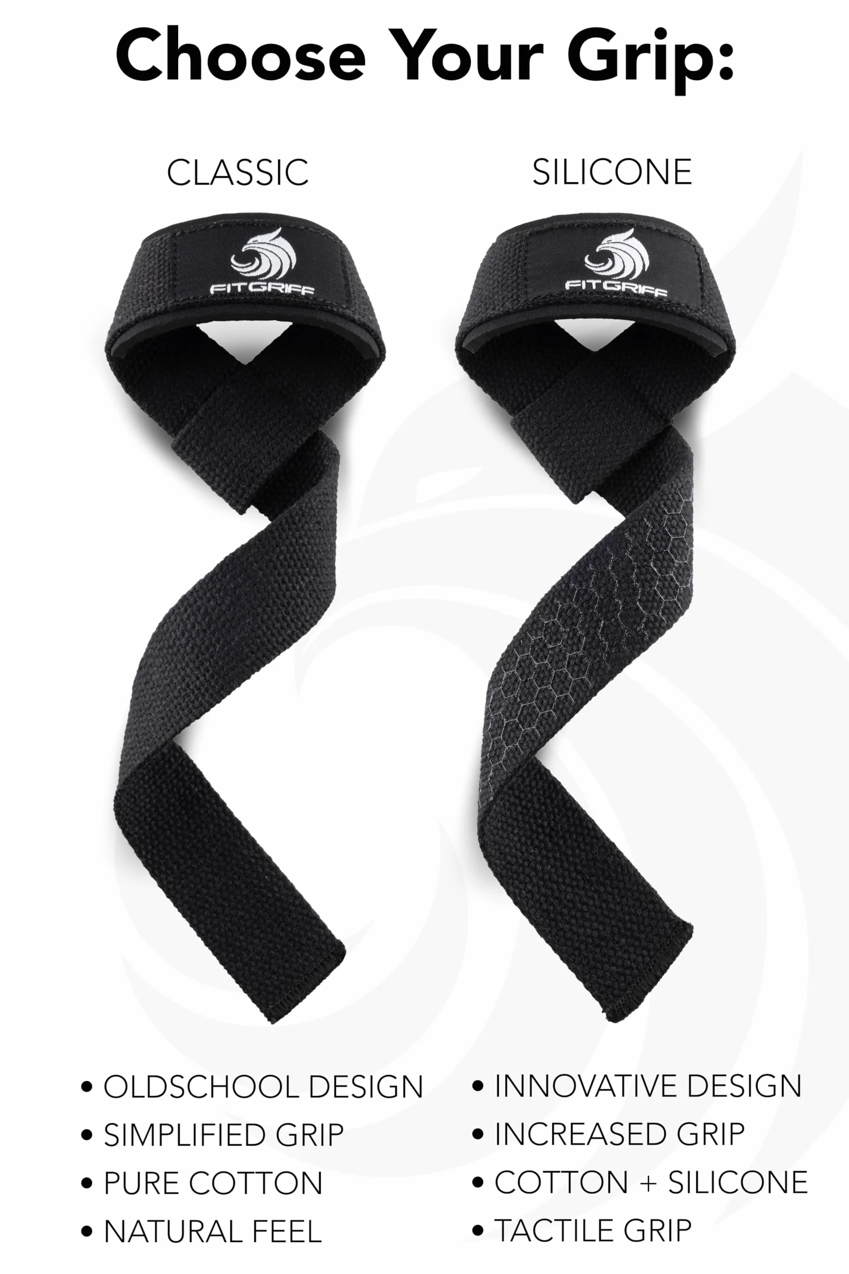 Fitgriff® Paski do podnoszenia ciężarów (wyściełane) do treningu siłowego, kulturystyki, fitnessu, martwego ciągu, dla kobiet i mężczyzn