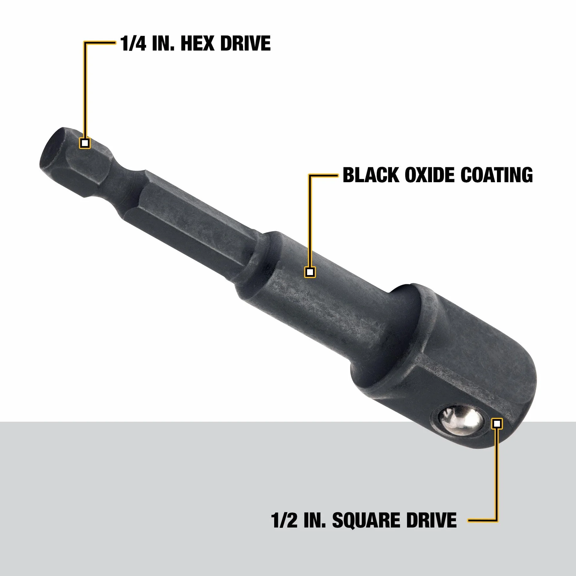 DEWALT DW2547Ir 1/4-calowy adapter z chwytem sześciokątnym do gniazda 1/2-calowego udarowego