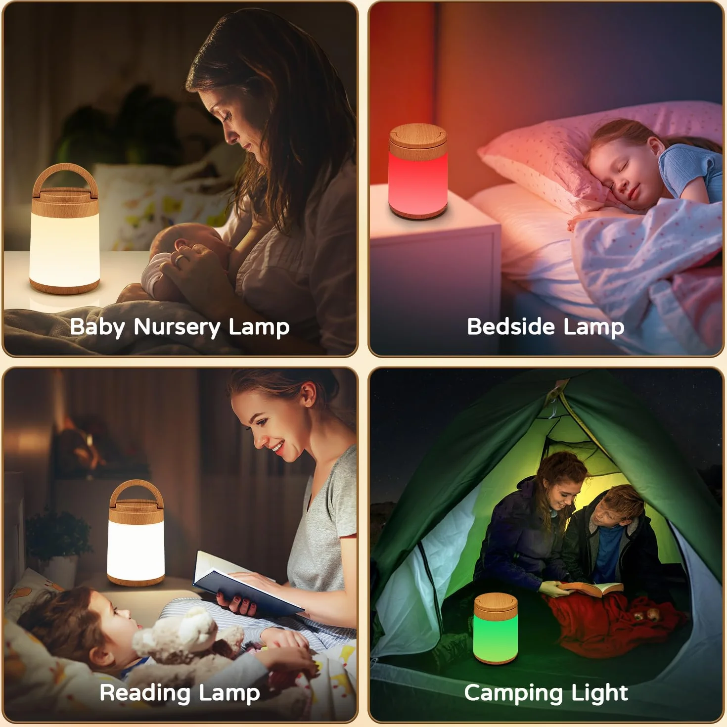 One Fire Lampka nocna dla niemowląt RGB 10 kolorów 8 jasności ściemniana pilot zdalnego sterowania 200 h