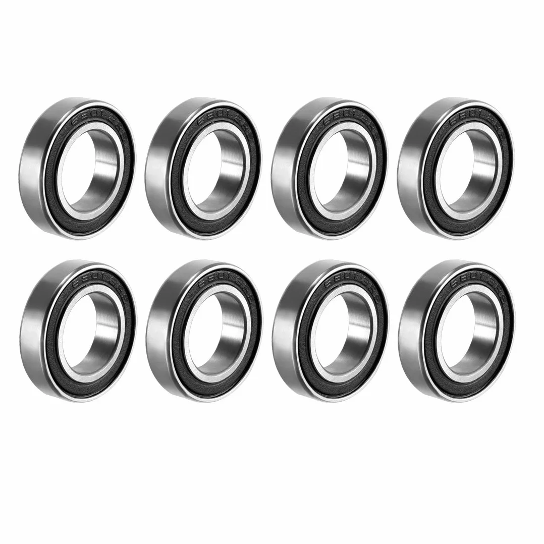 sourcing map łożysko kulkowe zwykłe 6801-2RS 12 mm x 21 mm x 5 mm stal węglowa