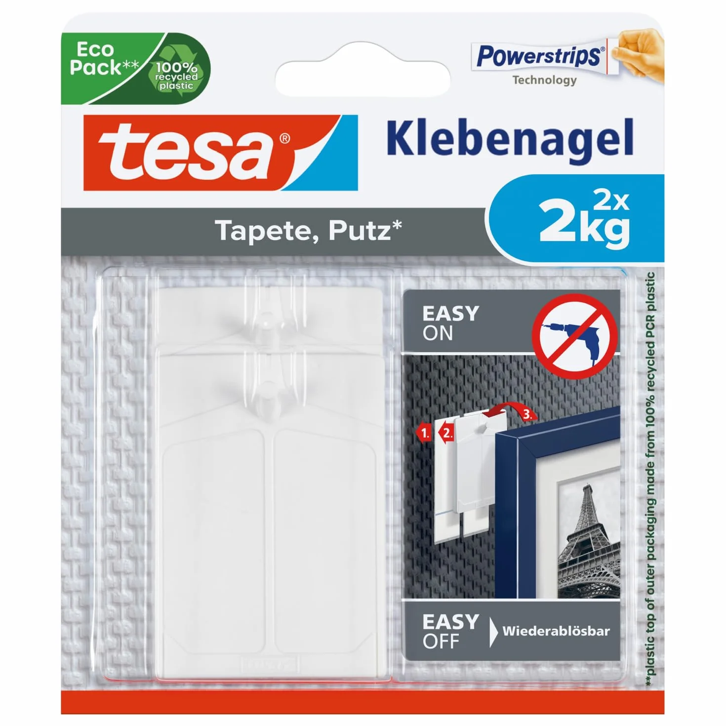 Tesa Haczyk Samoprzylepny Biały 2 x 2 kg