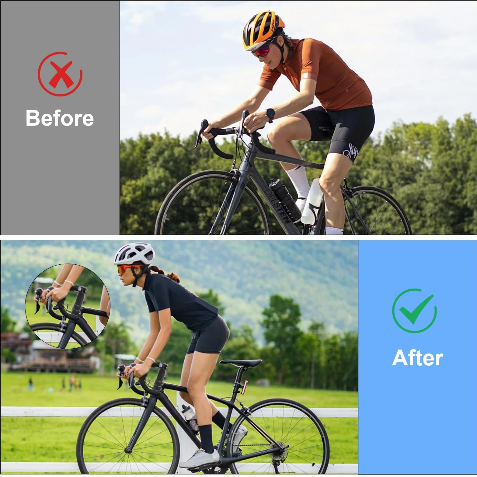 APOMOONS Podwyższenie kierownicy roweru z kluczem sześciokątnym, podwyższenie kierownicy z aluminium, kostka, podwyższenie kierownicy roweru MTB, 28,6 mm, do rowerów wyścigowych i miejskich (czarne