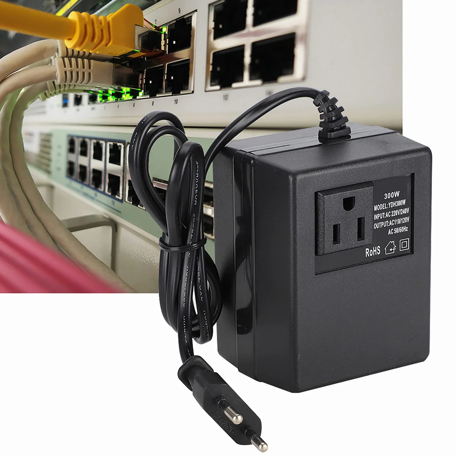 Transformator Mocy 300 W AC 220 V na 110 V Przetwornica Napięcia EU Wtyczka