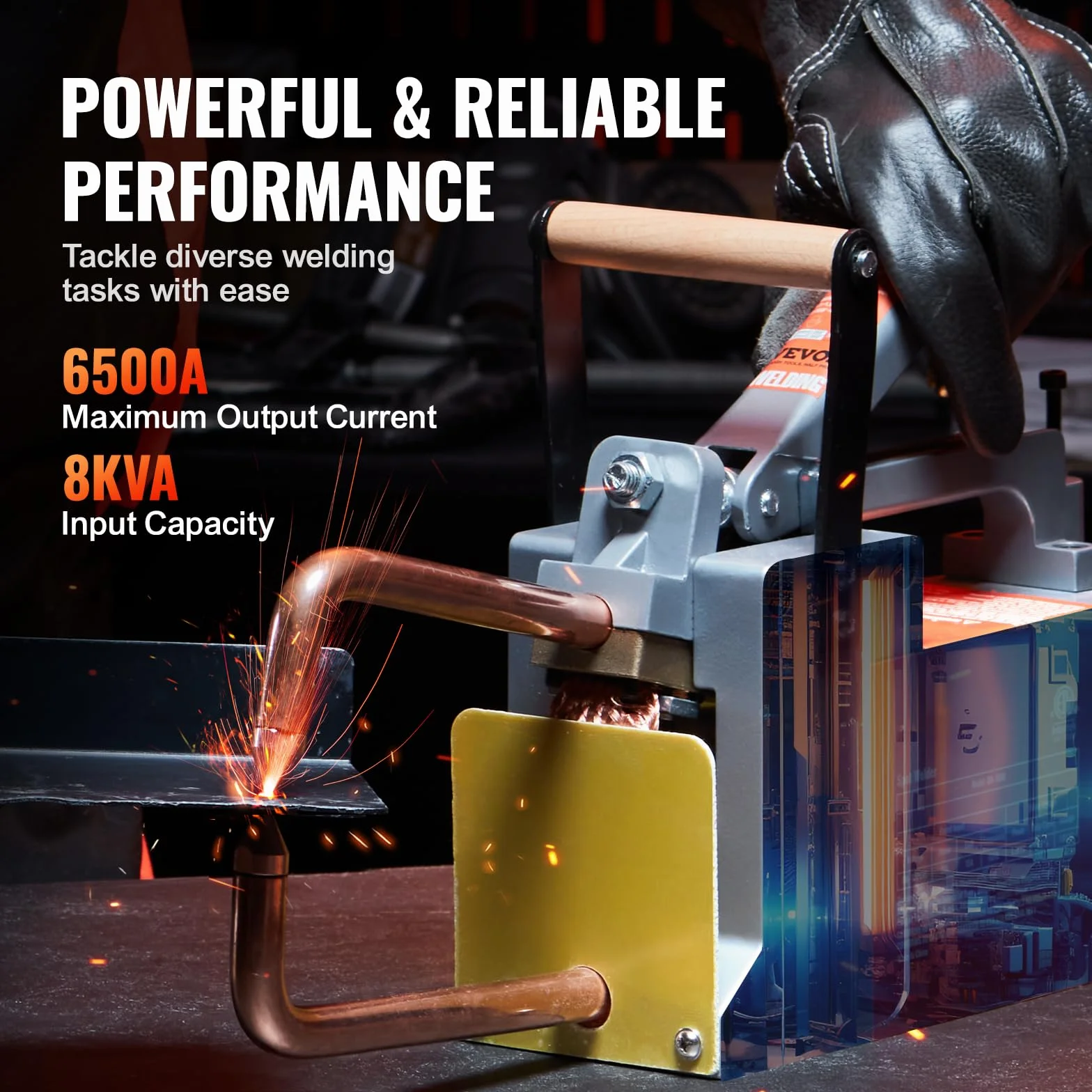 VEVOR Przenośna zgrzewarka punktowa 1/8" 8 kVA do stali węglowej, nierdzewnej, aluminium